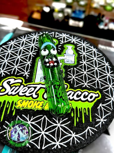 Preview pic of Daniel's Glass Art - Dry Pipe - Pickle Rick #5