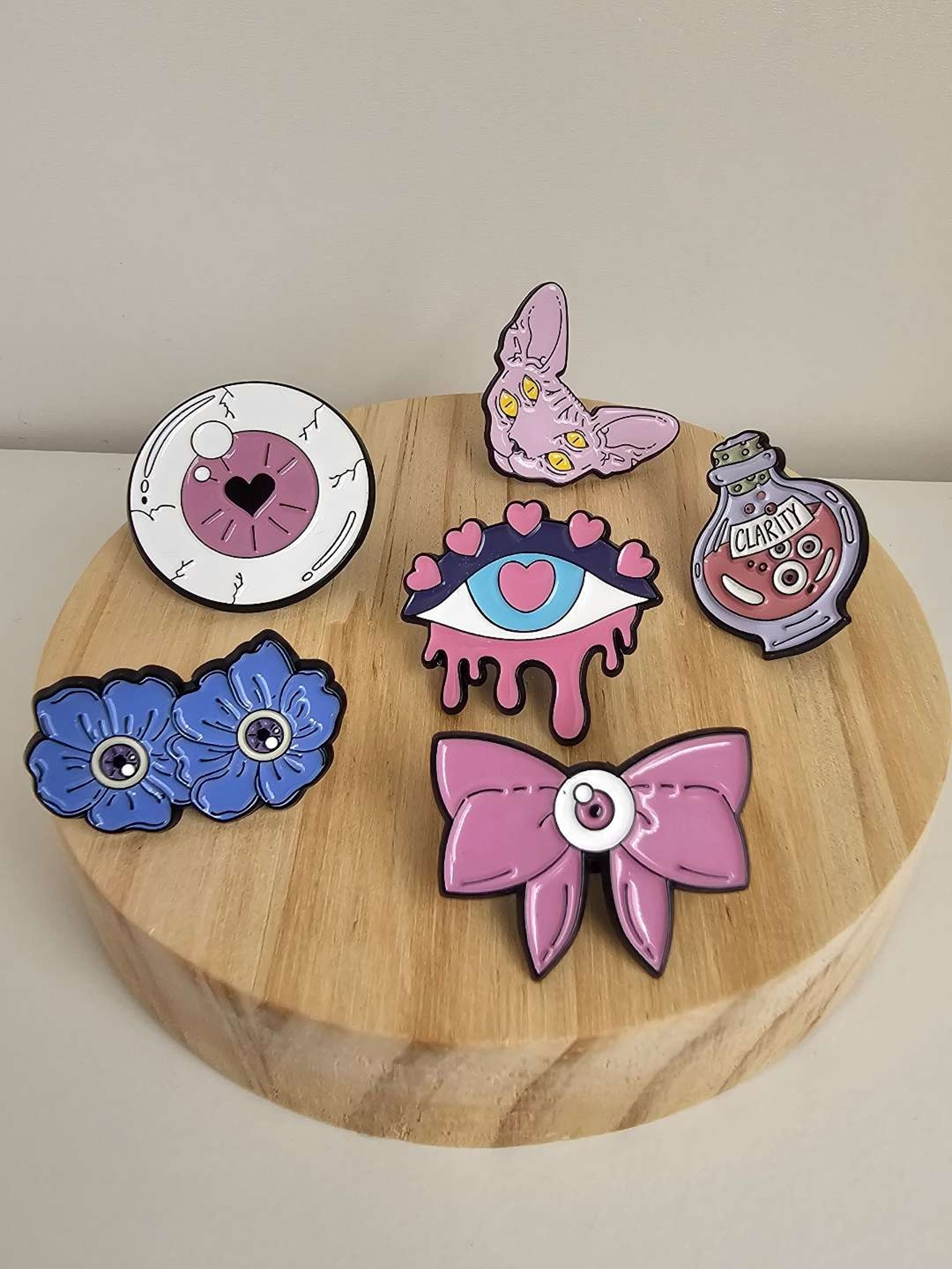 Pink Enamel Pins 6 pcs image 0