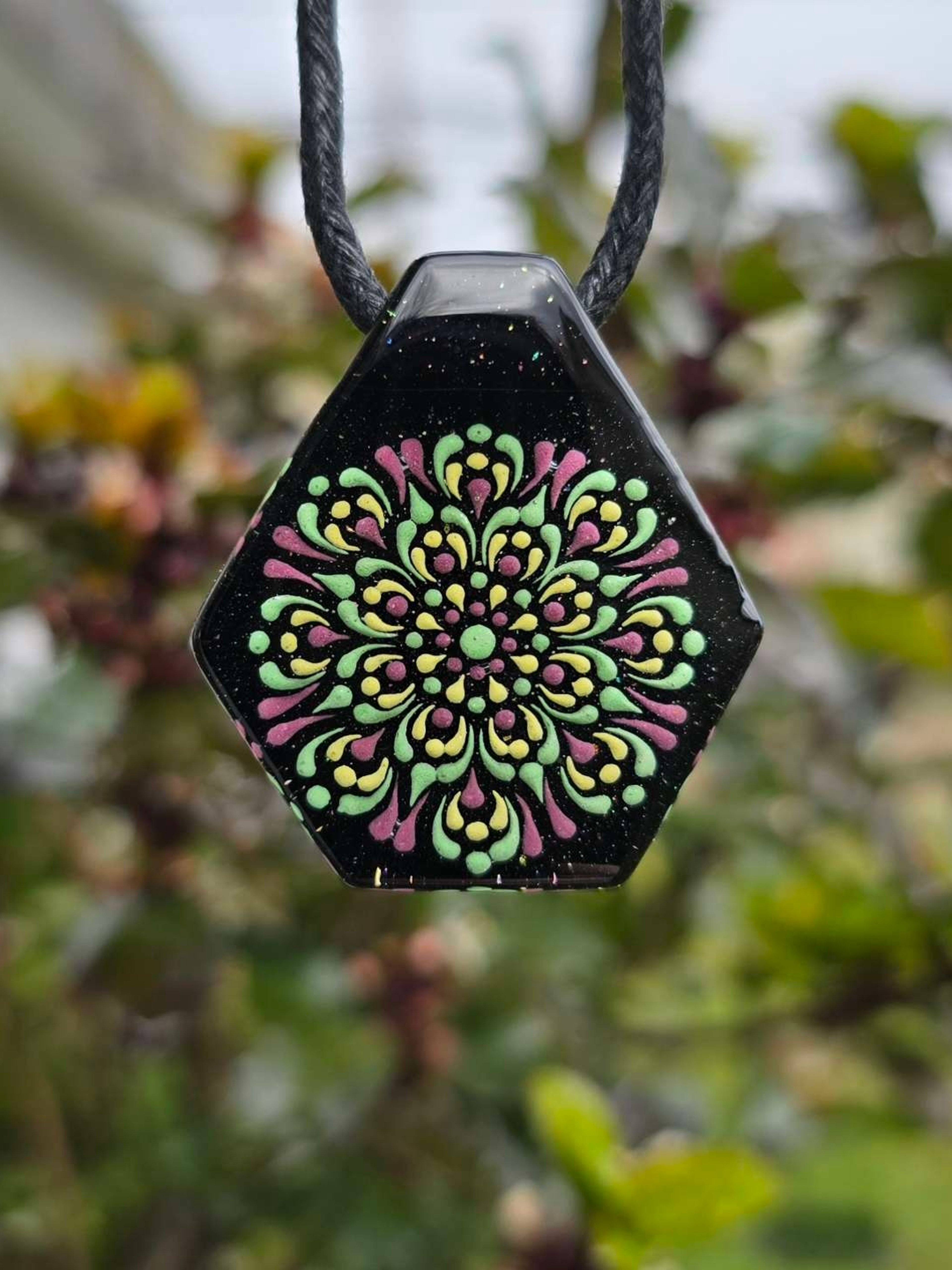 Preview pic of Dot Mandala 2 Layered Glow Pendant