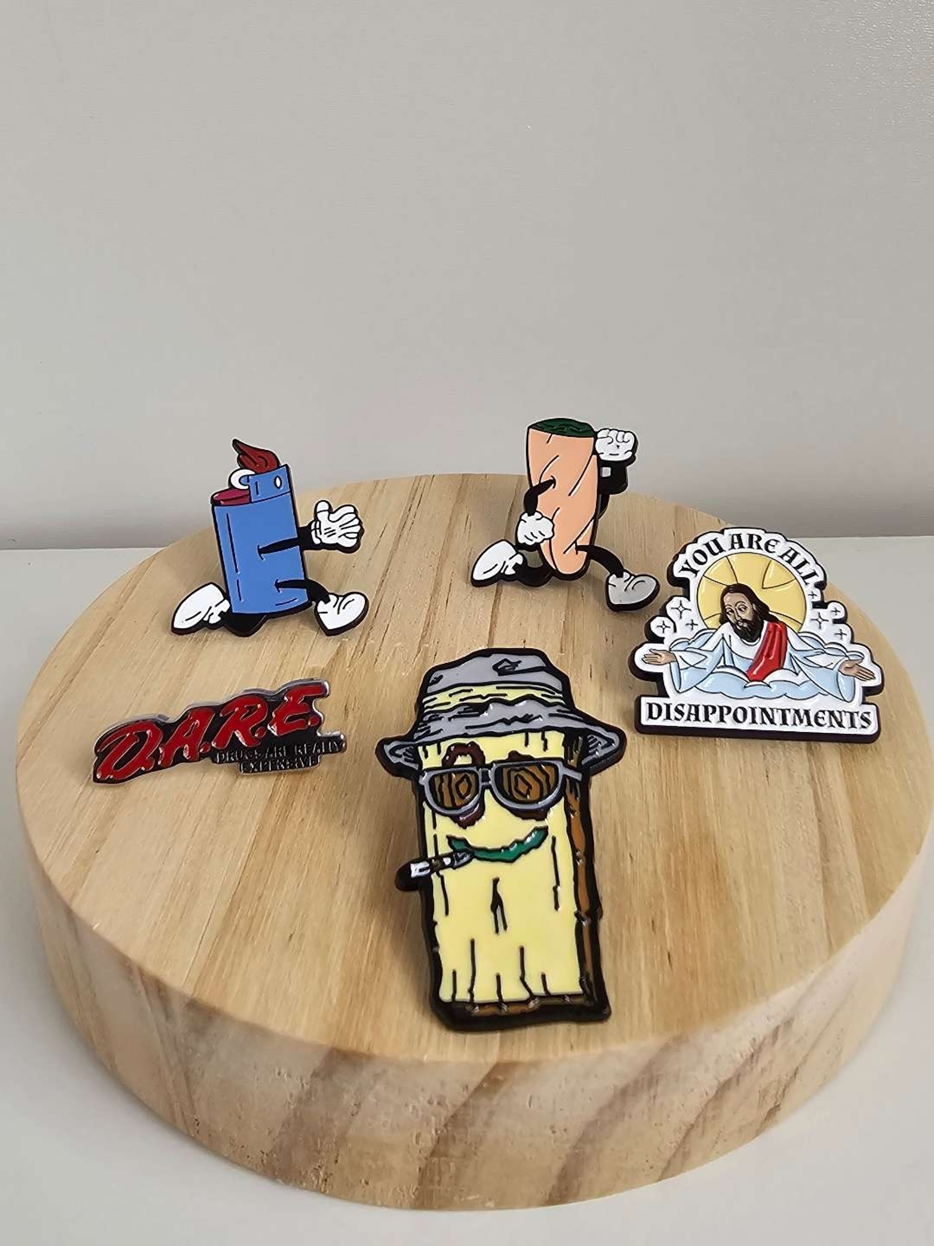 5-Piece Stoner Enamel Pin Set – Funny Pins for Jackets, Bags & More image 0