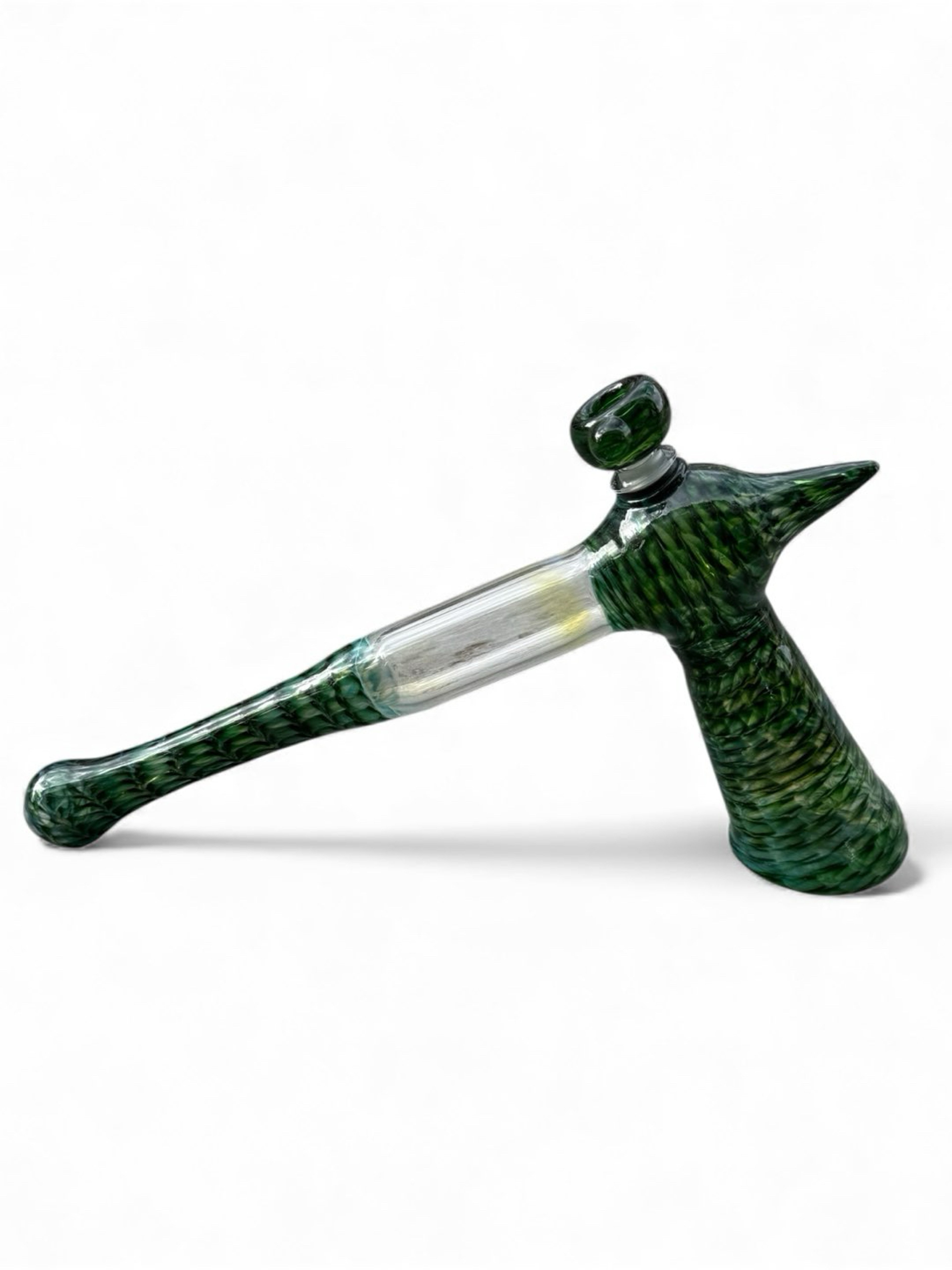 Preview pic of 15” Hand Blown Hammer Bubbler by Jedi Glass Works