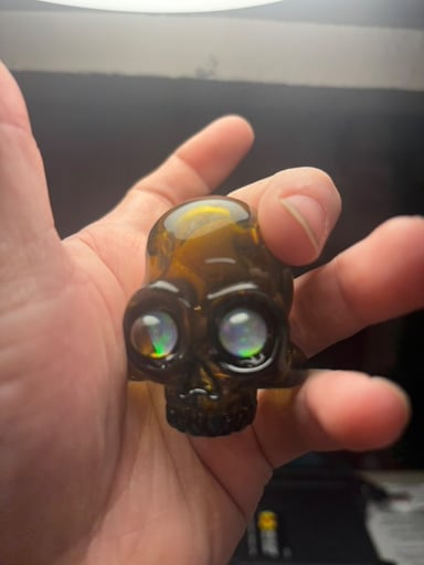 Preview pic of AKM Skull Murrine Pendant Signed Brillo