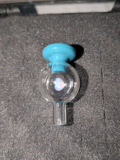 Preview pic of S23 Soup Glass 25/30mm Teal Bubble Cap