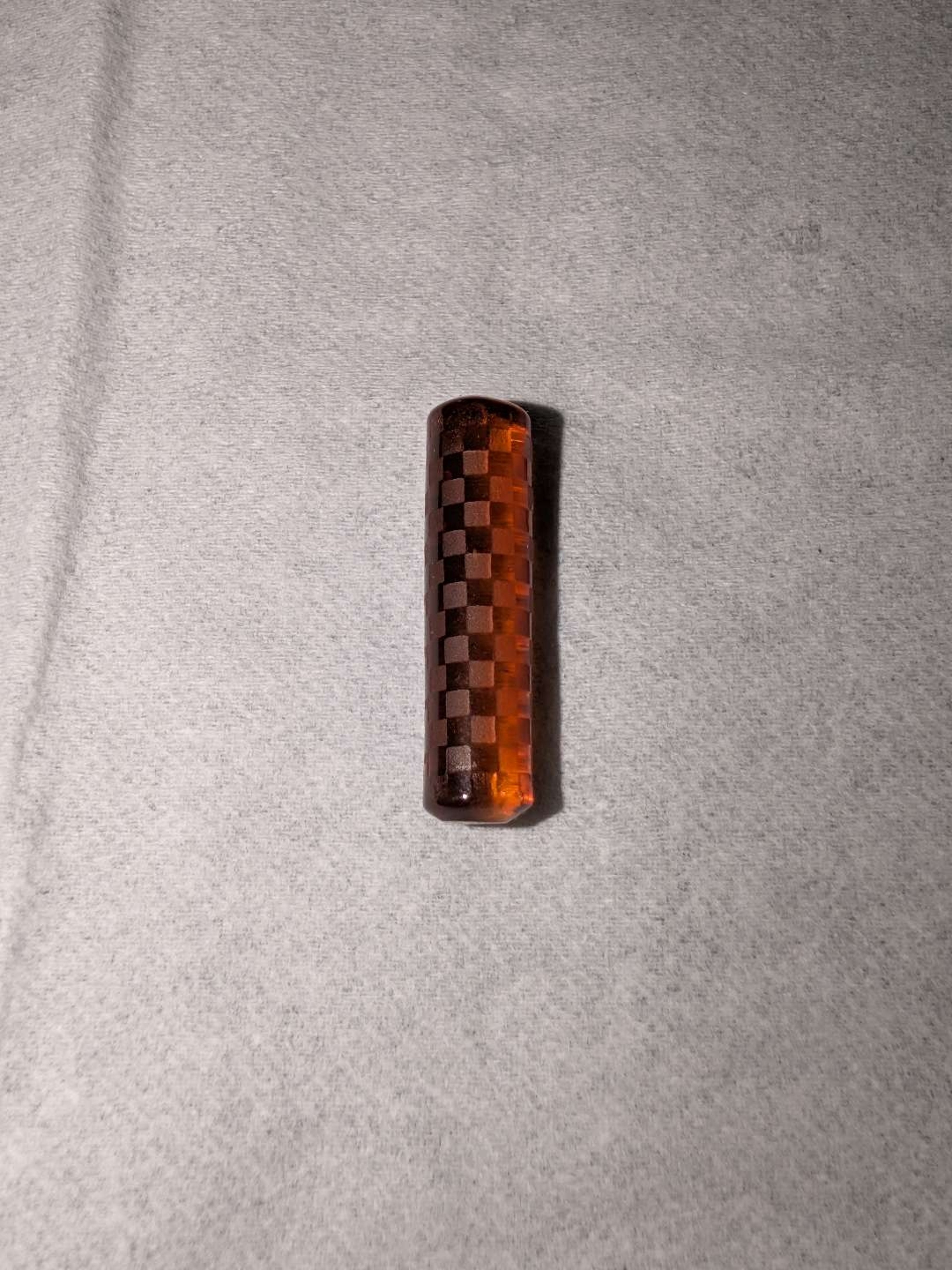BMG Red quartz over clear waffle pattern pillar image 0
