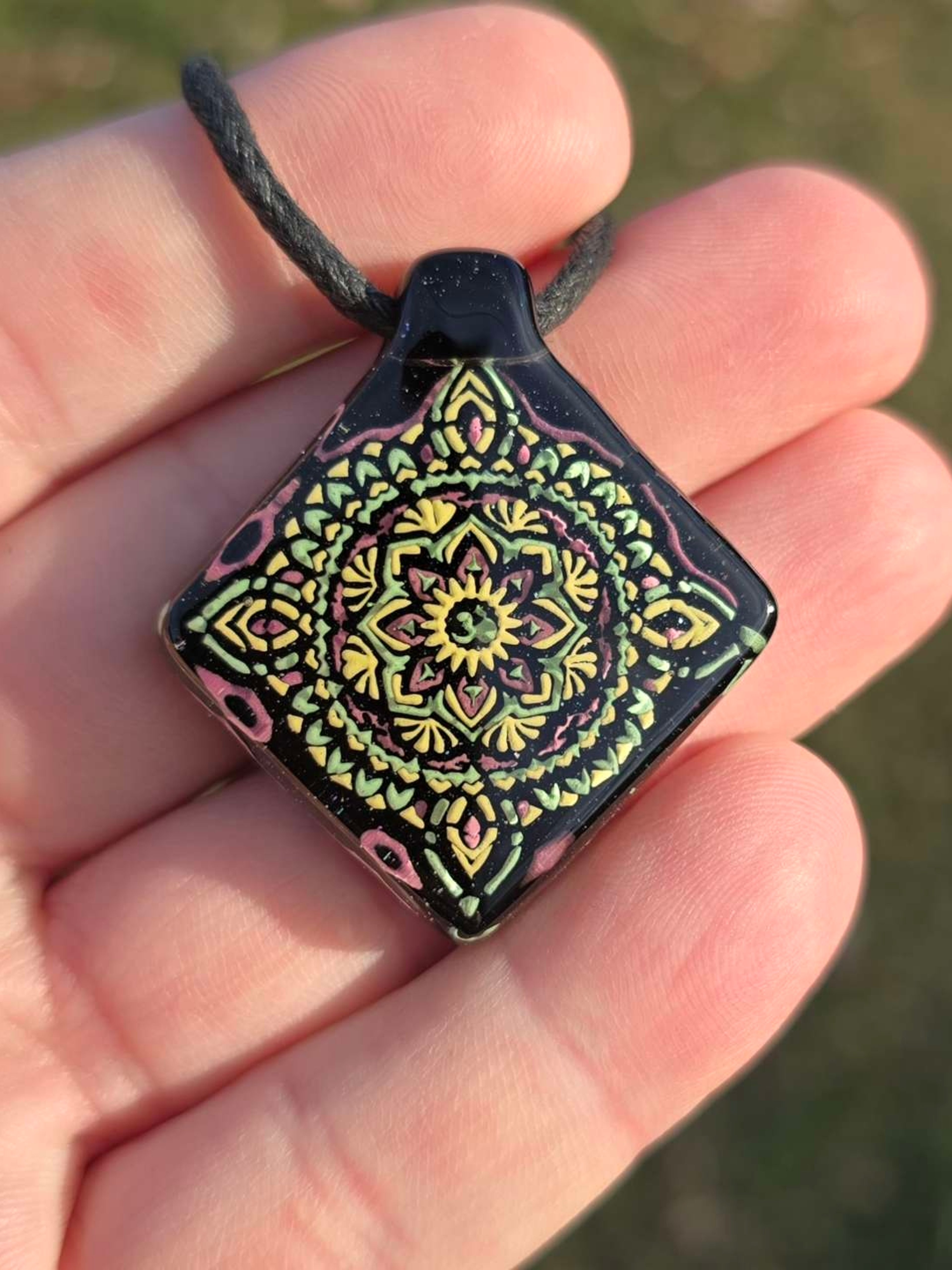 Preview pic of Square Mandala Layered Glow Pendant