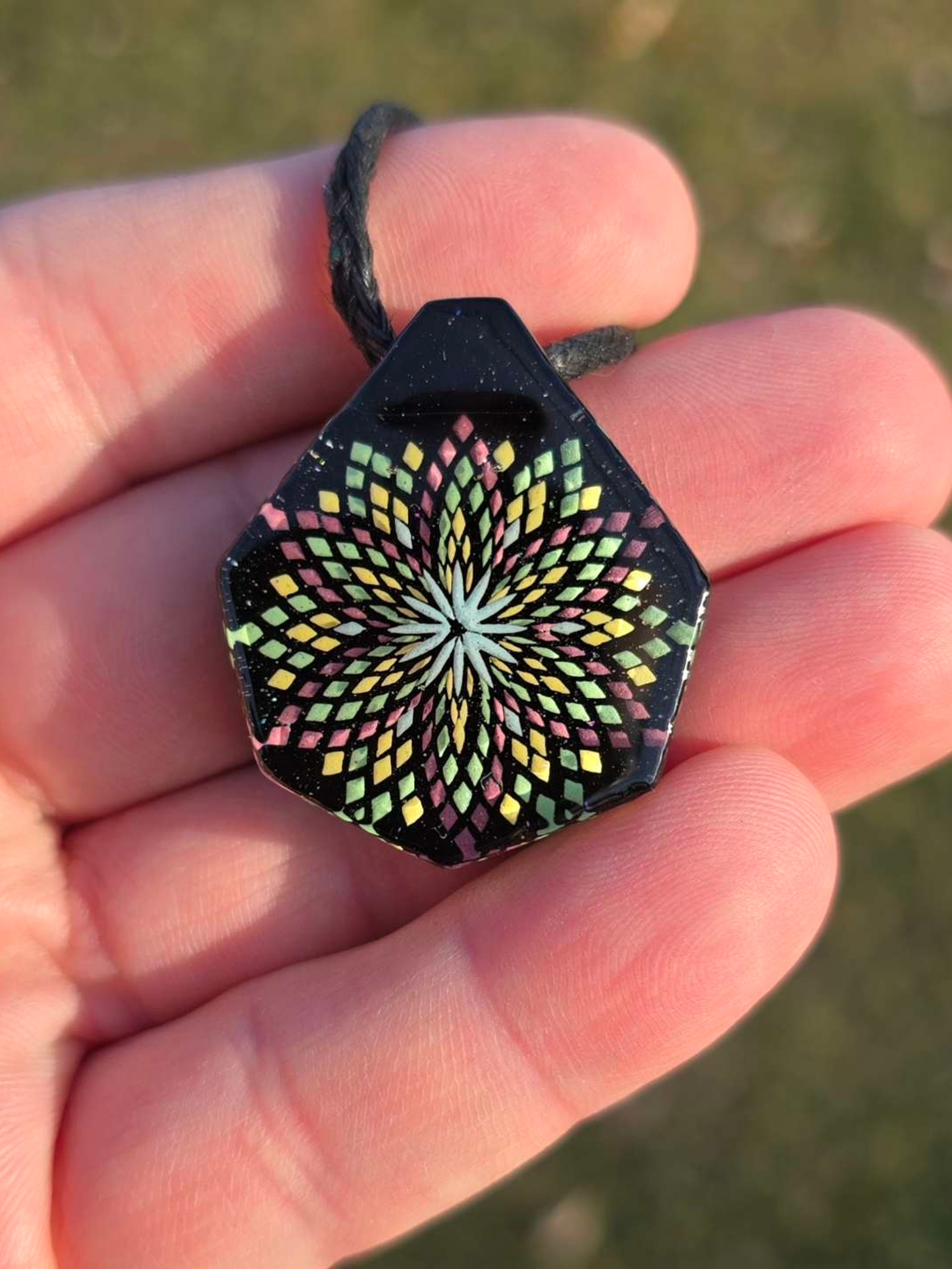 Preview pic of Dimensional Mandala Layered Glow Pendant