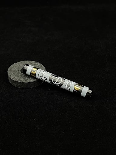 Preview pic of Gold Accented Black & White Shooter/ Snooter (Glass Straw) by SlumGold