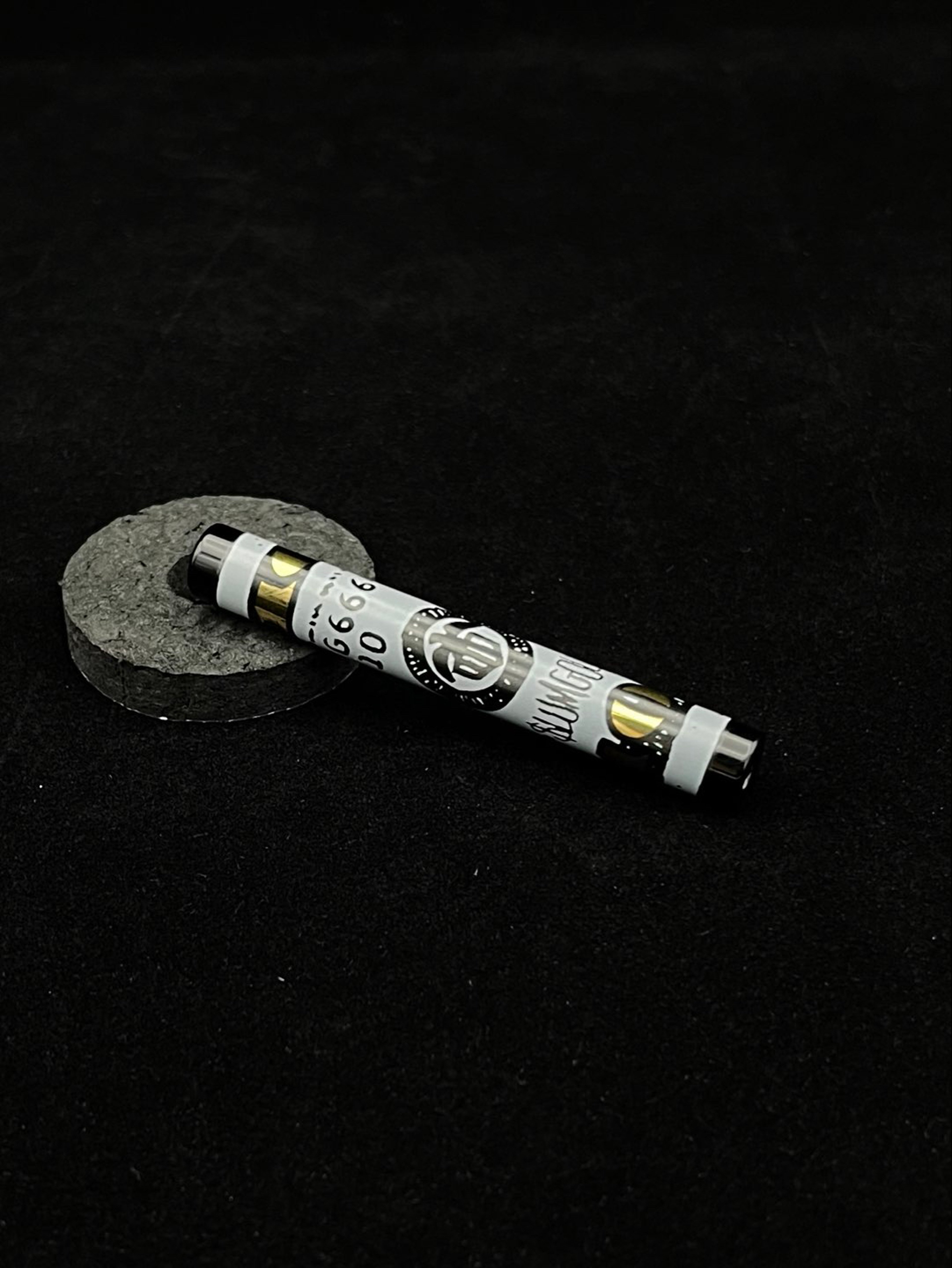 Preview pic of Gold Accented Black & White Shooter/ Snooter (Glass Straw) by SlumGold