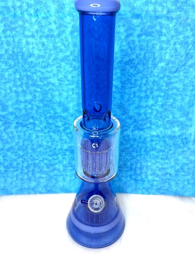 Preview pic of Blue 18 Inch Double Tree Perc Bong
