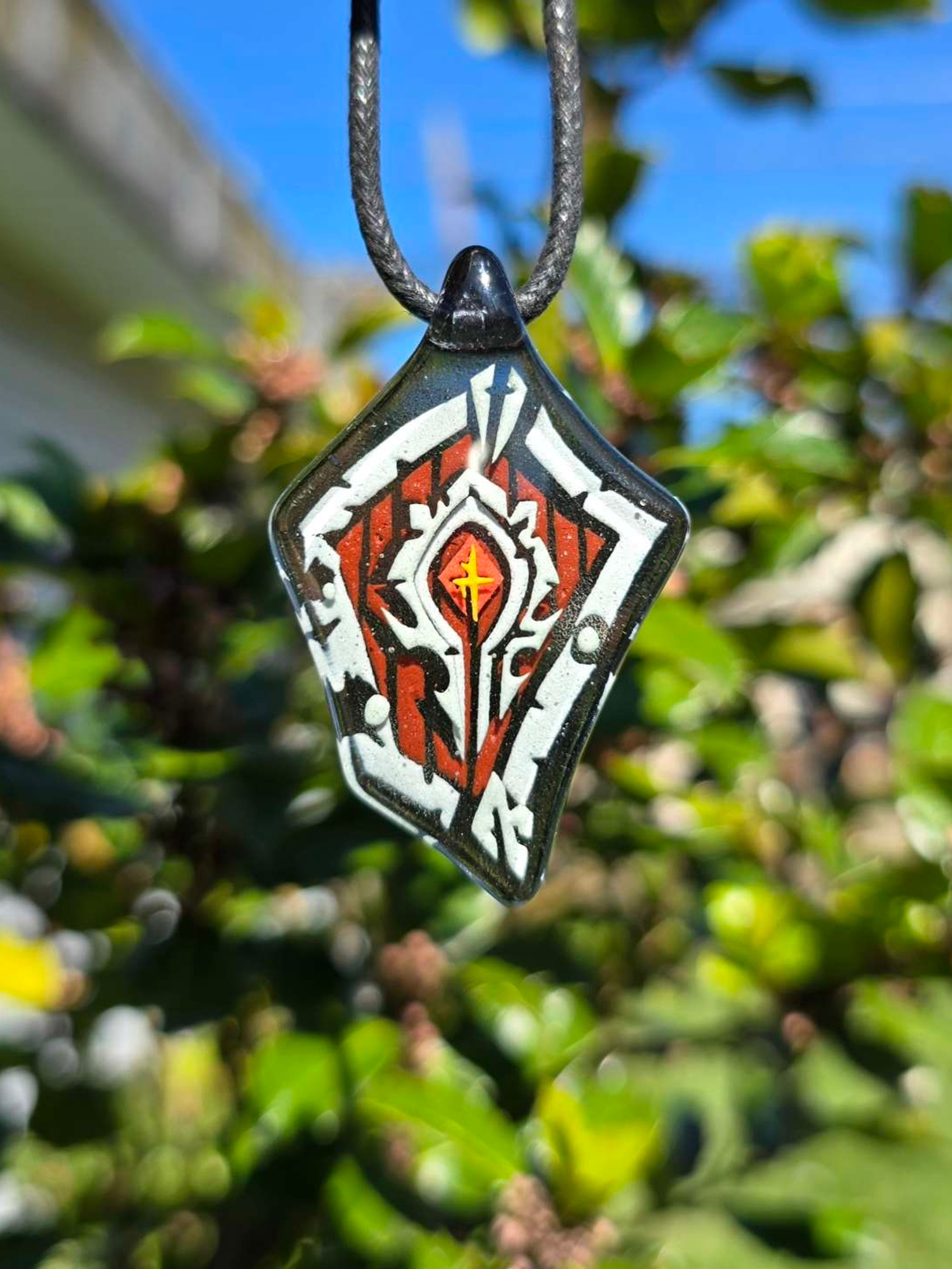 Preview pic of Horde Warcraft Shield Symbol Layered Glow Pendant