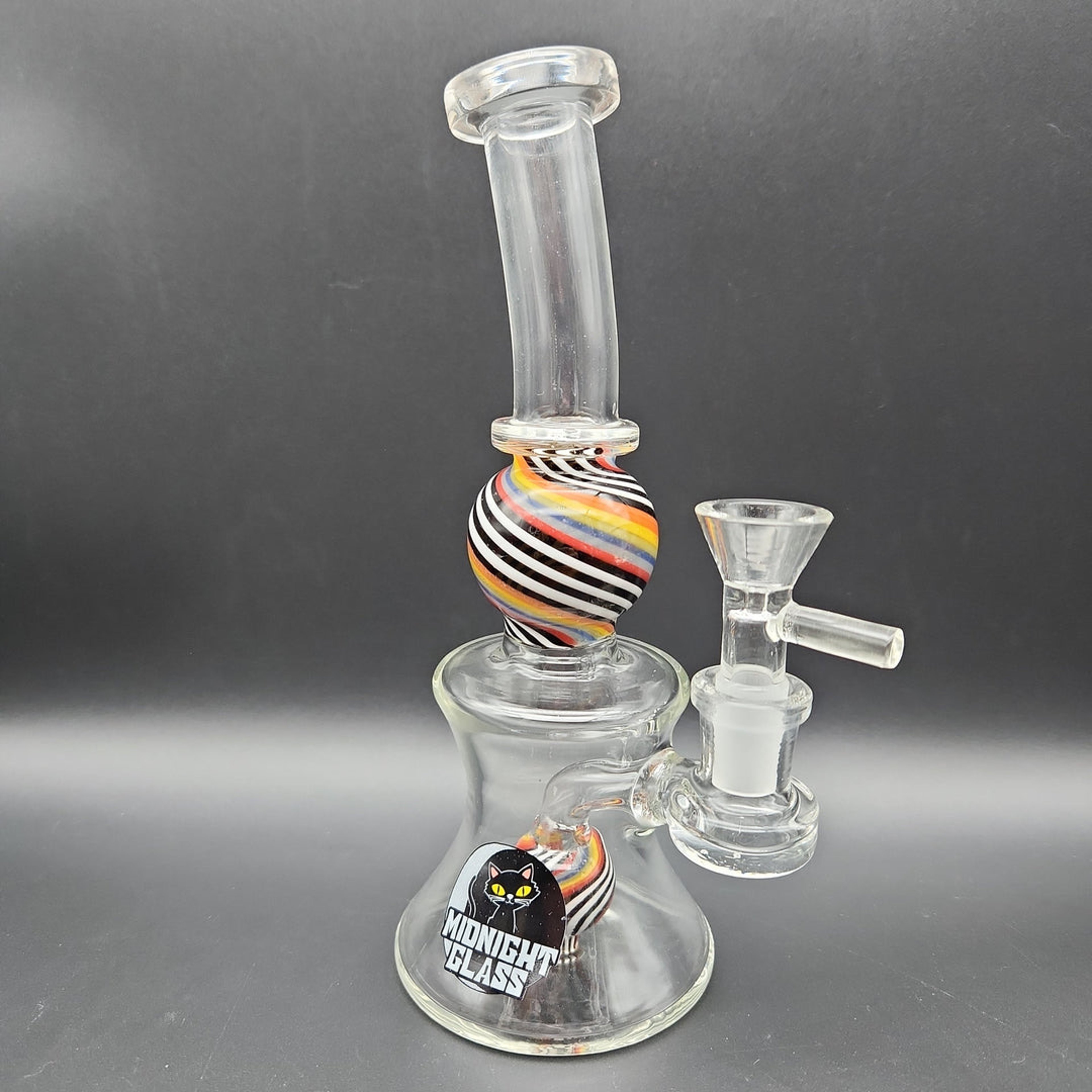 Midnight Glass 7.5” Rainbow Sphere Mini Bong/Rig image 0