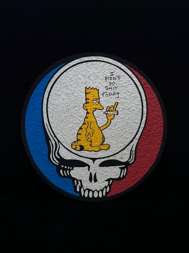 Preview pic of RARE Bartfield “I didn’t do sh!t today” Round 11.5” Mat by GZ1 Whatever Forever x Moodmats