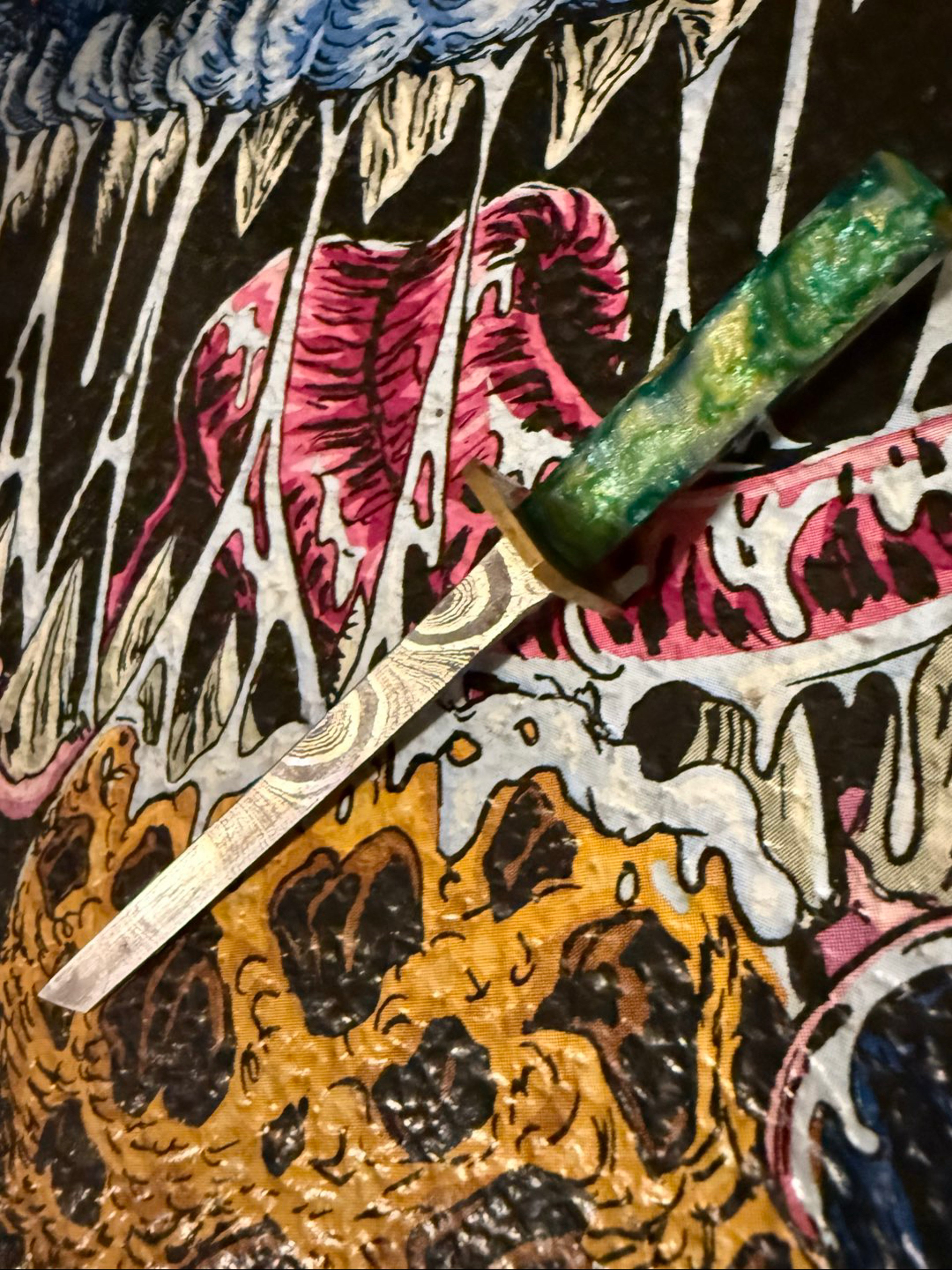 5” Damascus Samuri Dabber image 0