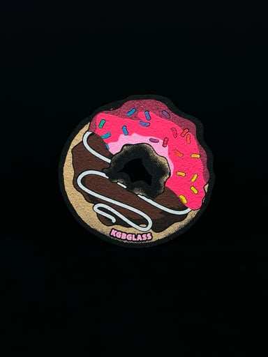 Preview pic of le50 Strawberry & Chcolate Split 8” Donut Mat by KGB Glass x Moodmats