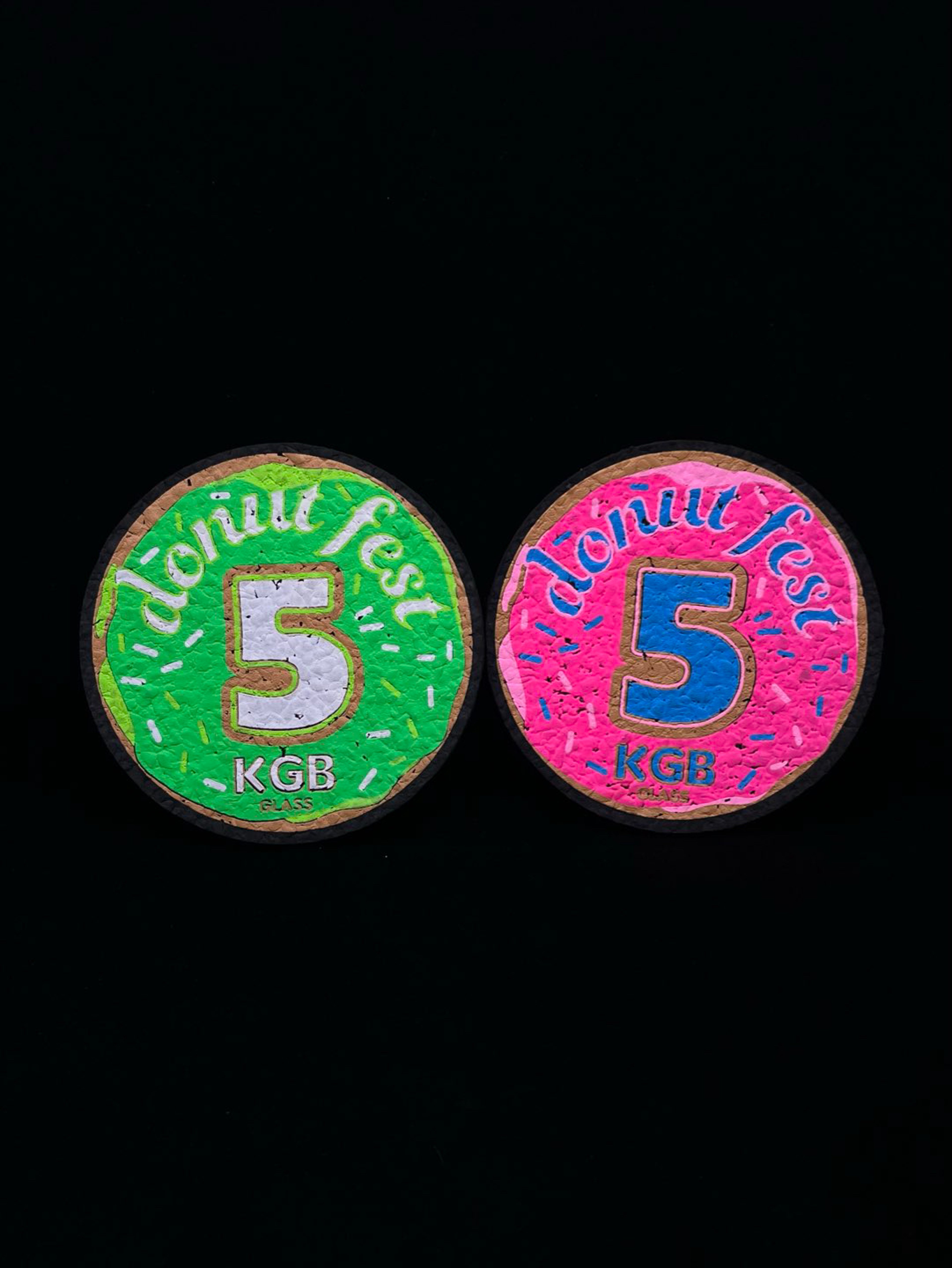 Preview pic of Bundle: Green & Pink Donut Fest 5 Show Mats by KGB Glass x Moodmats