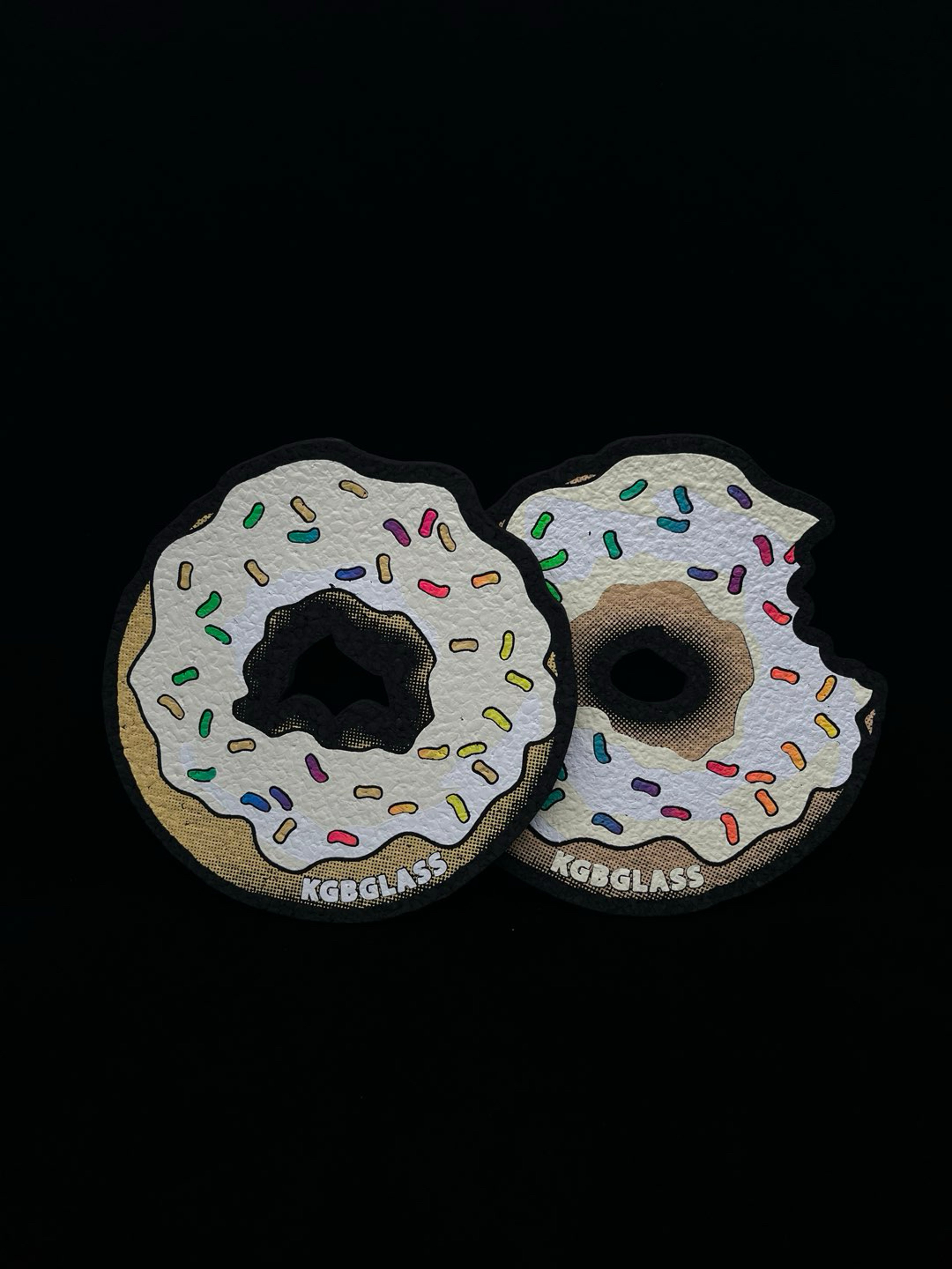 Preview pic of Bundle: Vanilla Frosted 8” Donut Mats by KGB Glass x Moodmats