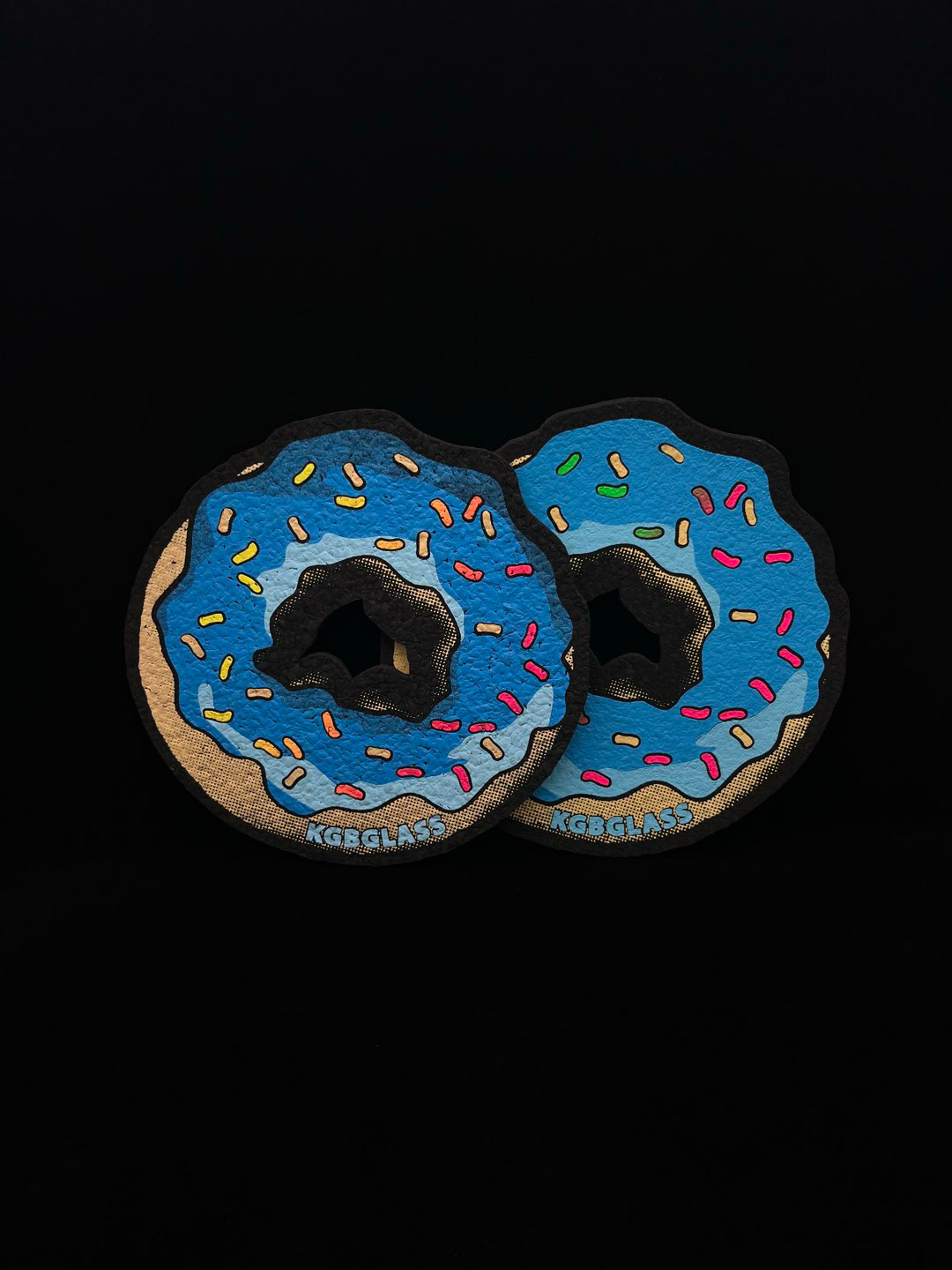 Preview pic of Bundle: Blueberry Frosted 8” Donut Mats by KGB Glass x Moodmats