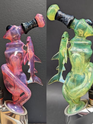 Preview pic of CFL MAKO GLASS HAMMERHEAD SHARK PUFFCO PEAK GLASS