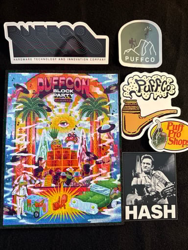 Preview pic of Puffcon 2025 Moodmat with exclusive stickers