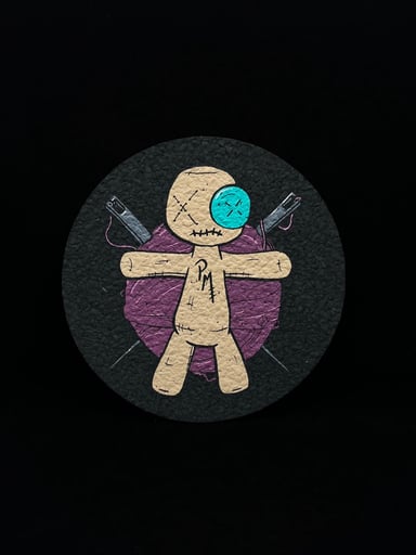 Preview pic of Voodoo Pinman 8” Round Mat by Muller Glass x Moodmats