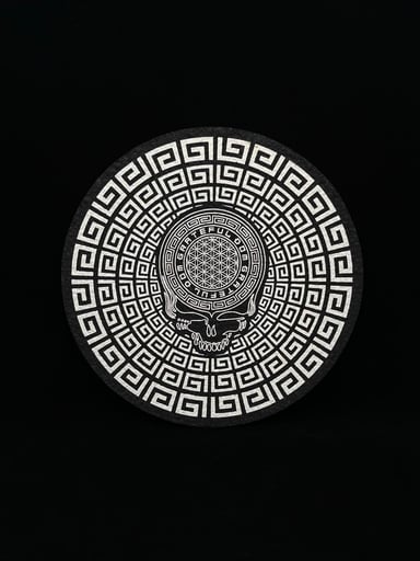 Preview pic of le30 Stealie 8” Round Mat by Grateful Dom x Moodmats