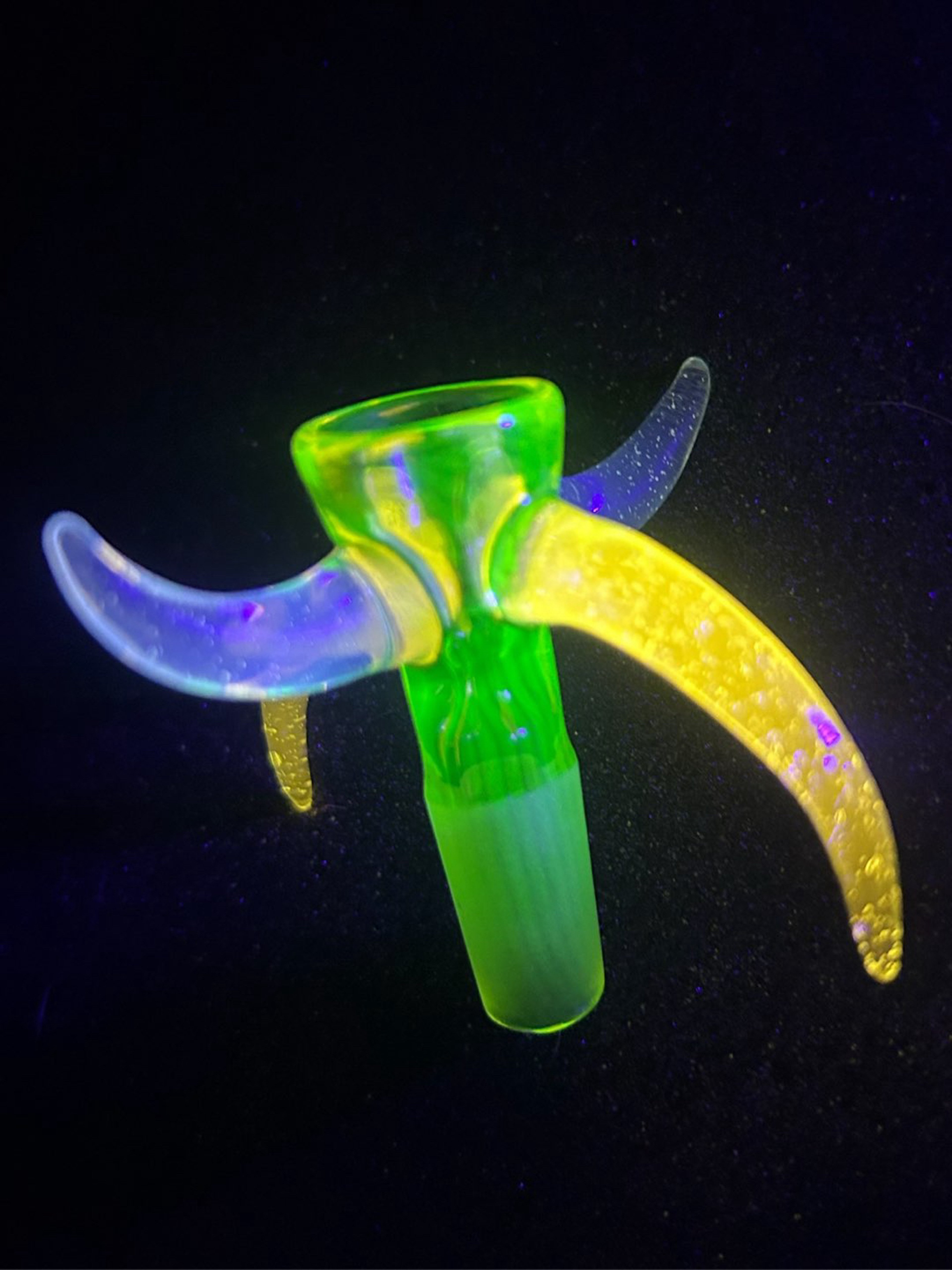 FW 3way UV Quad Horn DC Glass Arts 14mm Slide image 0