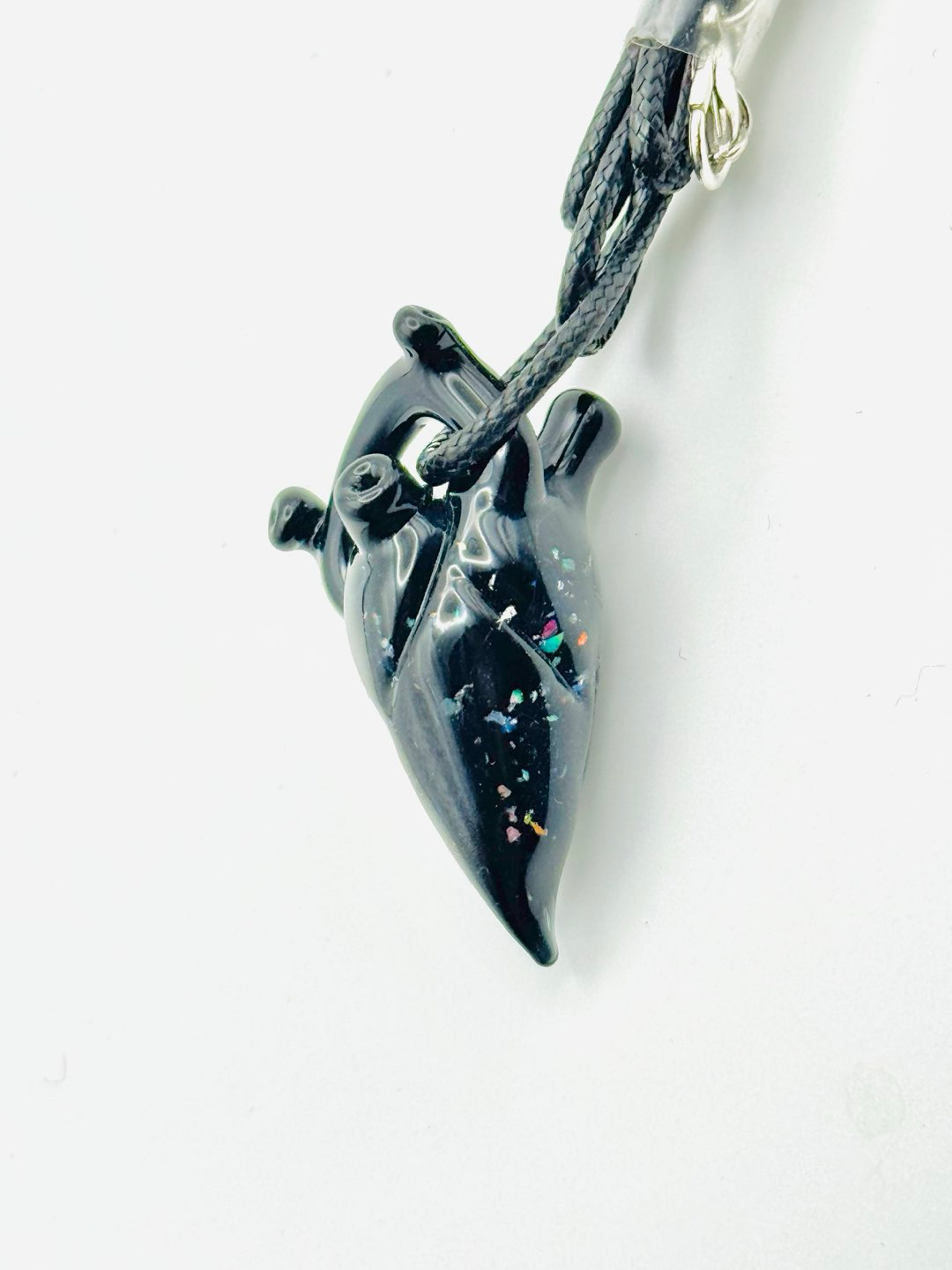 Black opal heart pendy! image 0
