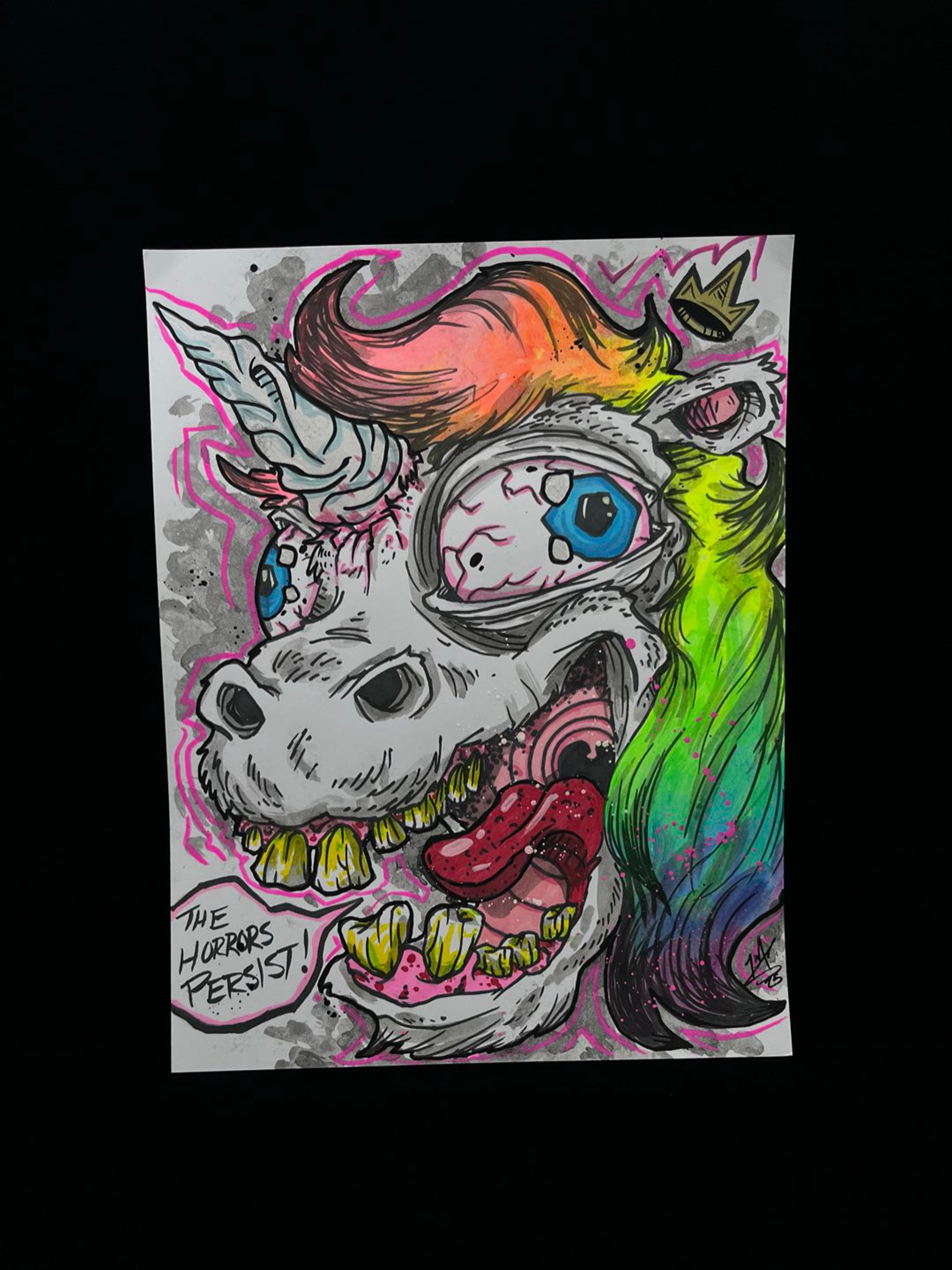 Preview pic of The Horrors 8.5” x 11” Original Painting by Jay Sween