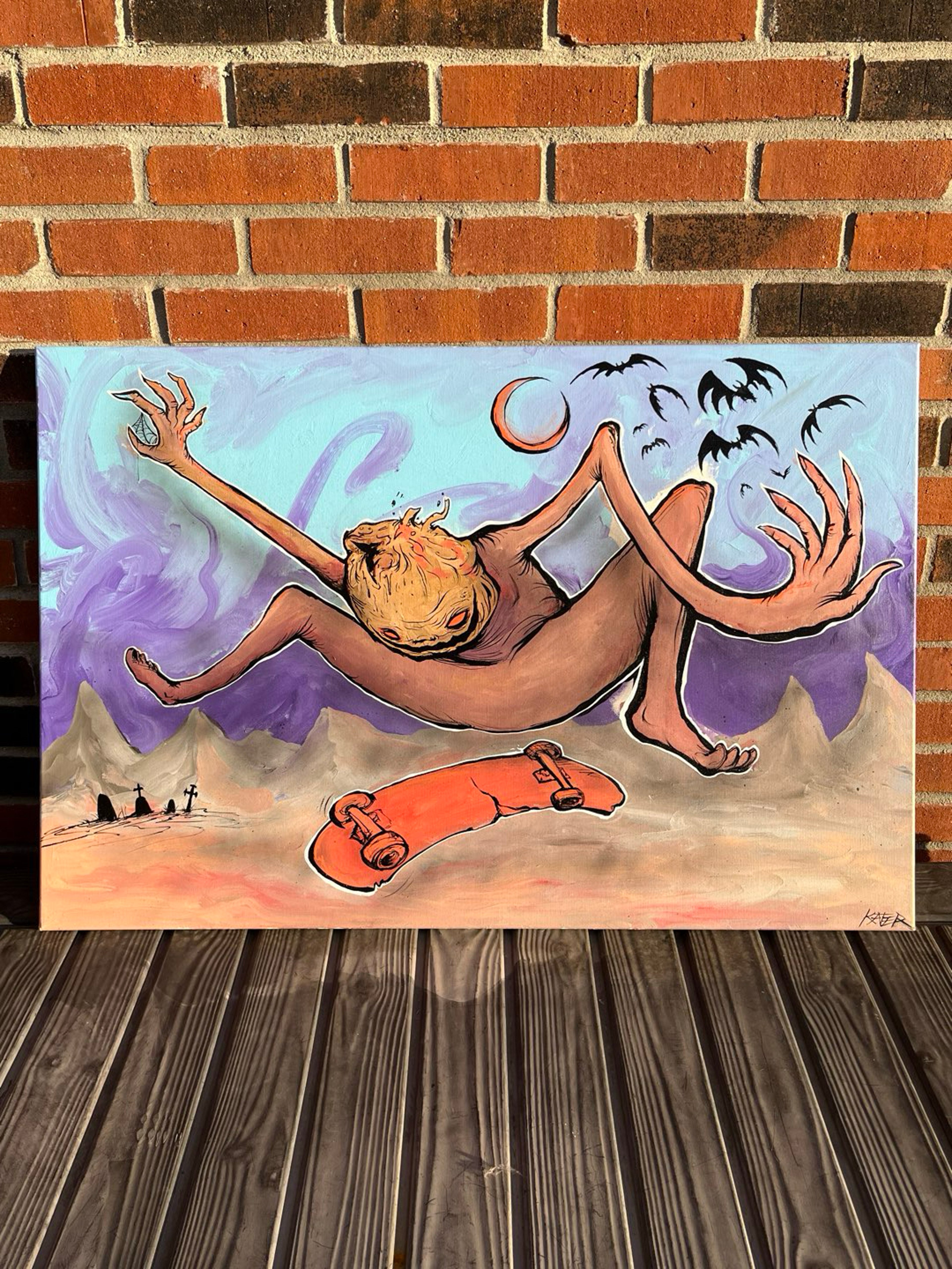 Turnt Up Halloween 36” x 24” Original Canvas by Katerthealchemist image 0