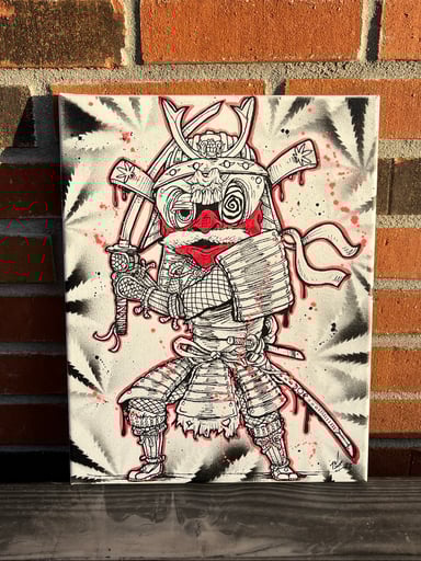 Preview pic of Samurai 11” x 14” Original Canvas by Jay Sween