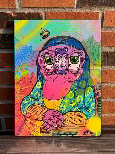 Preview pic of Mona Lisa 12” x 16” Original Canvas by Jay Sween