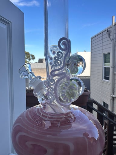 Preview pic of Pink handblown bong from Haight Ashbury