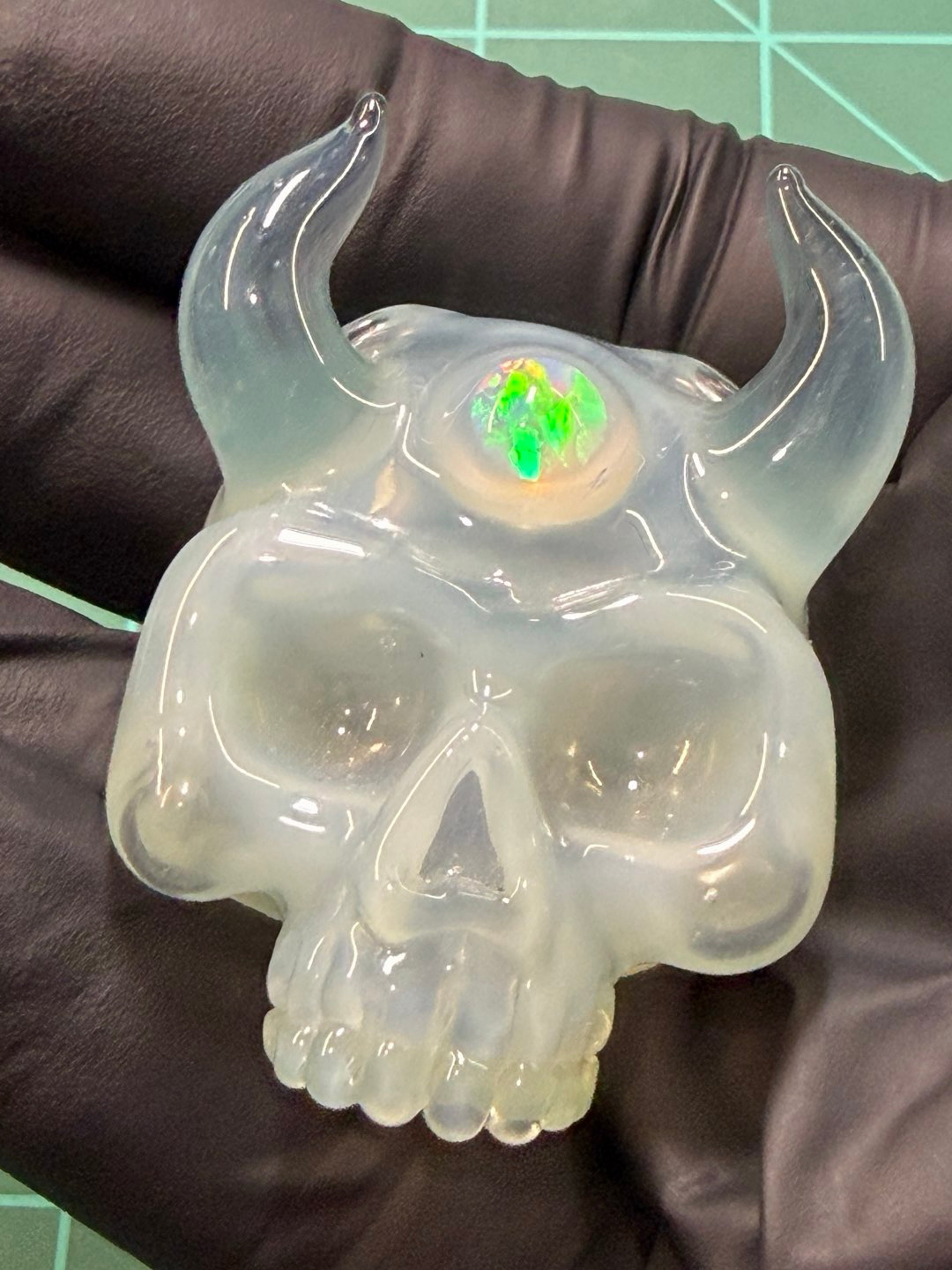 Preview pic of Sweeney Glass #218 Opal Skull Pendant