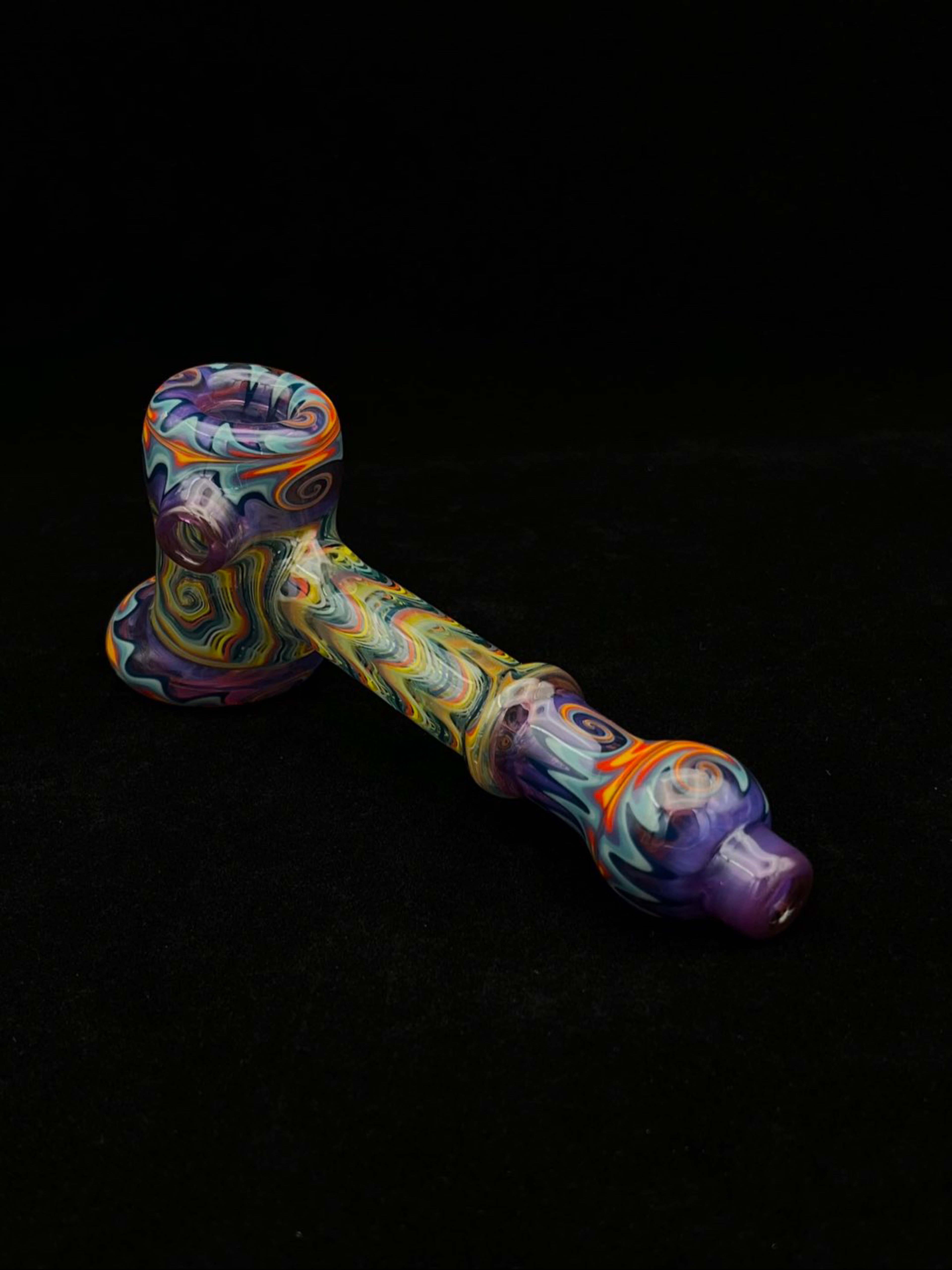 Preview pic of UV Line Work & Wigwag Hammer Pipe by Z Dubb Glass