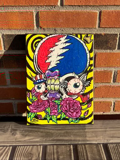 Preview pic of Steal Your Gremmballs 9” x 12” Original Canvas by Jay Sween