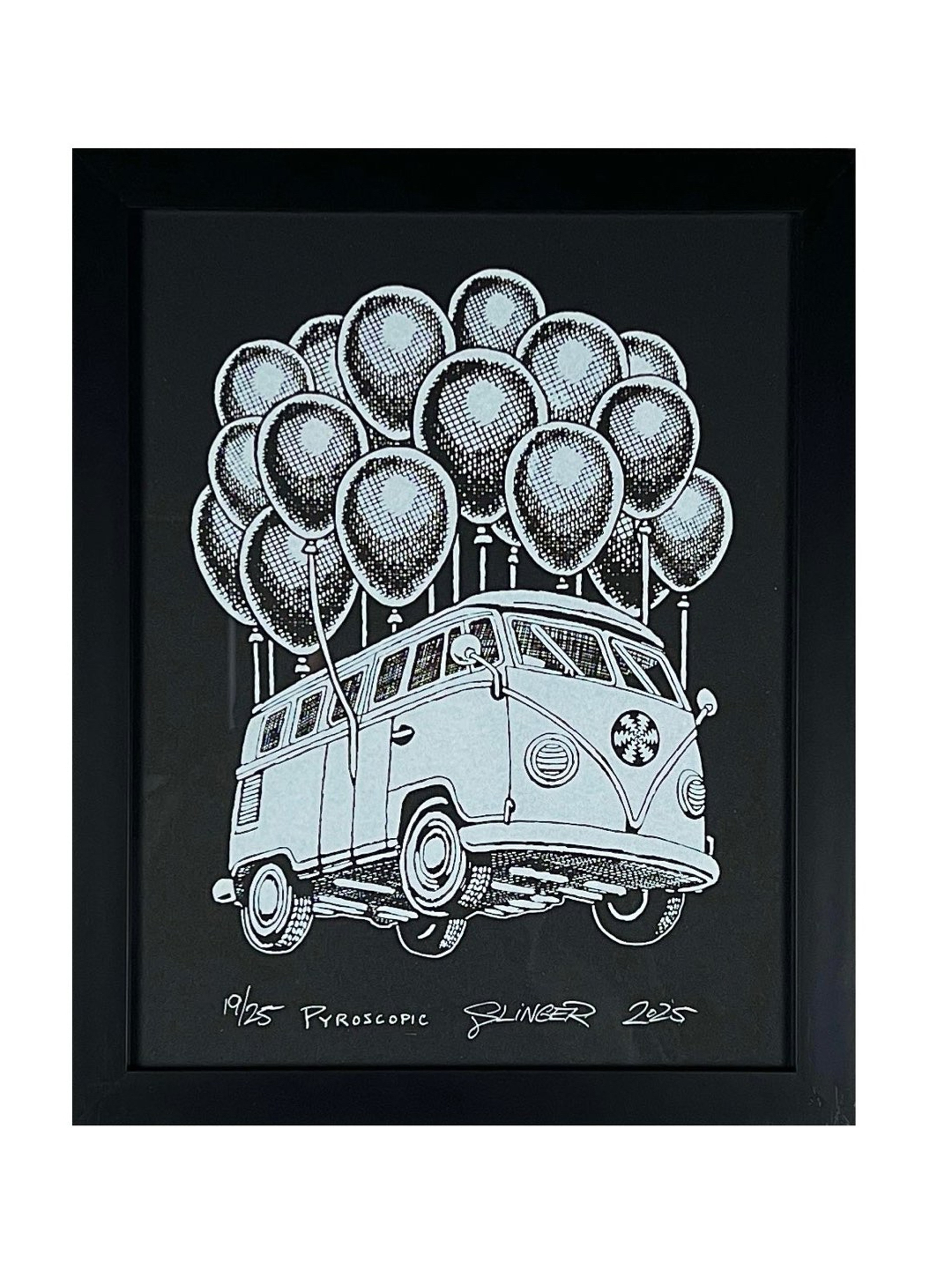 Parking Lot Collective “Flying Bus” Print (Black) image 0