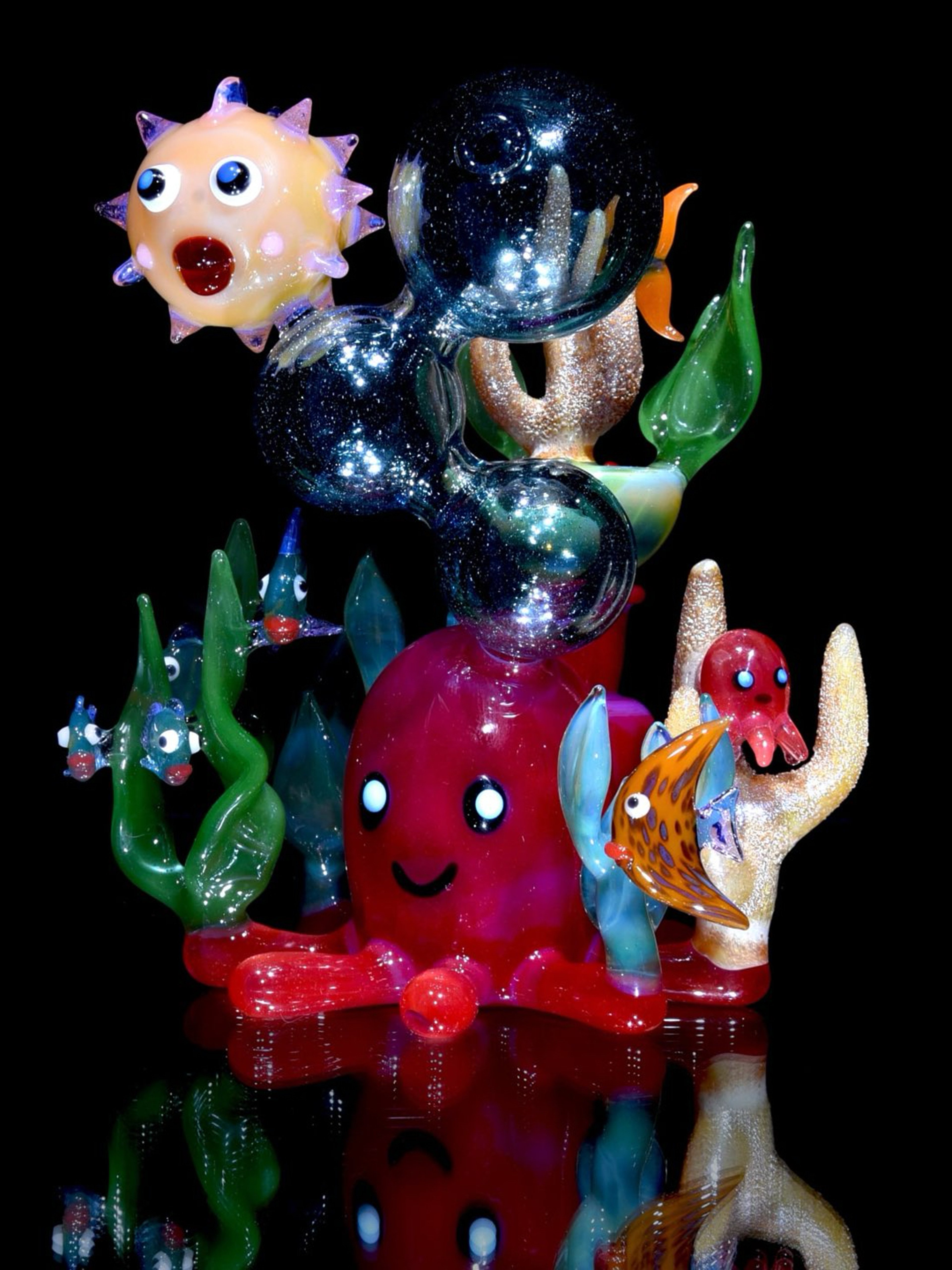 Preview pic of A Real Nobody - "Blooper" Oceanic Reef Scene Rig w/ Matching Cap - 10mm Female