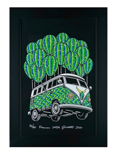 Preview pic of Parking Lot Collective “Darby Flying Bus” Holographic Print