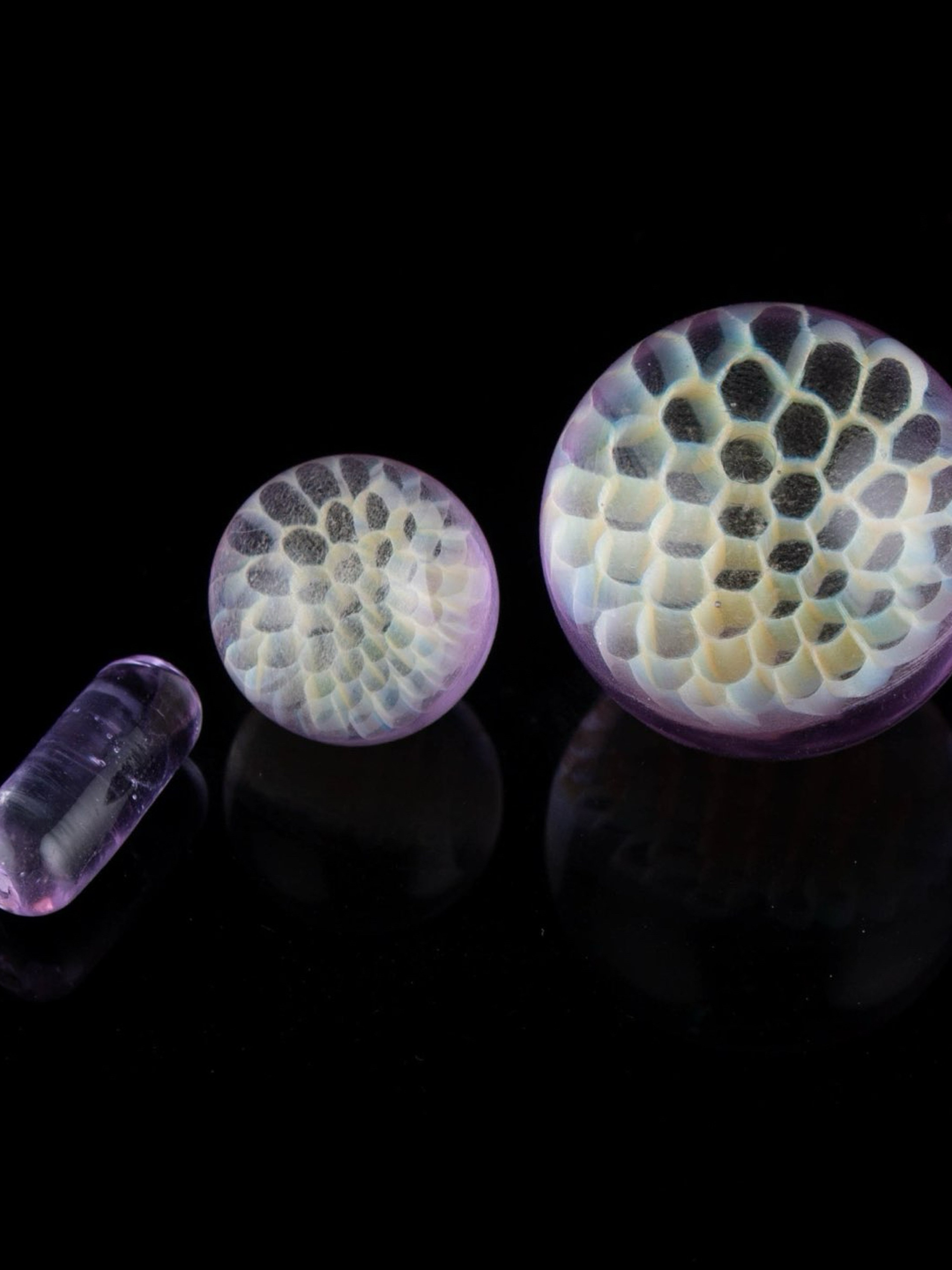 Preview pic of Honeycomb Marble Terp Slurper Pearls Set Purple