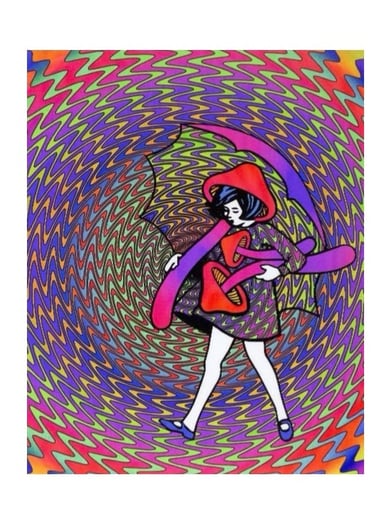 Preview pic of Slinger Apparel "Wig Wag Shroom Girl" Lenticular Print (Small)