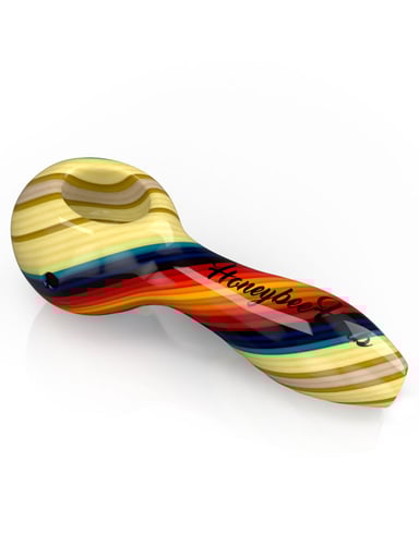 Preview pic of Vibrant  Linework Twist Spoon Pipe
