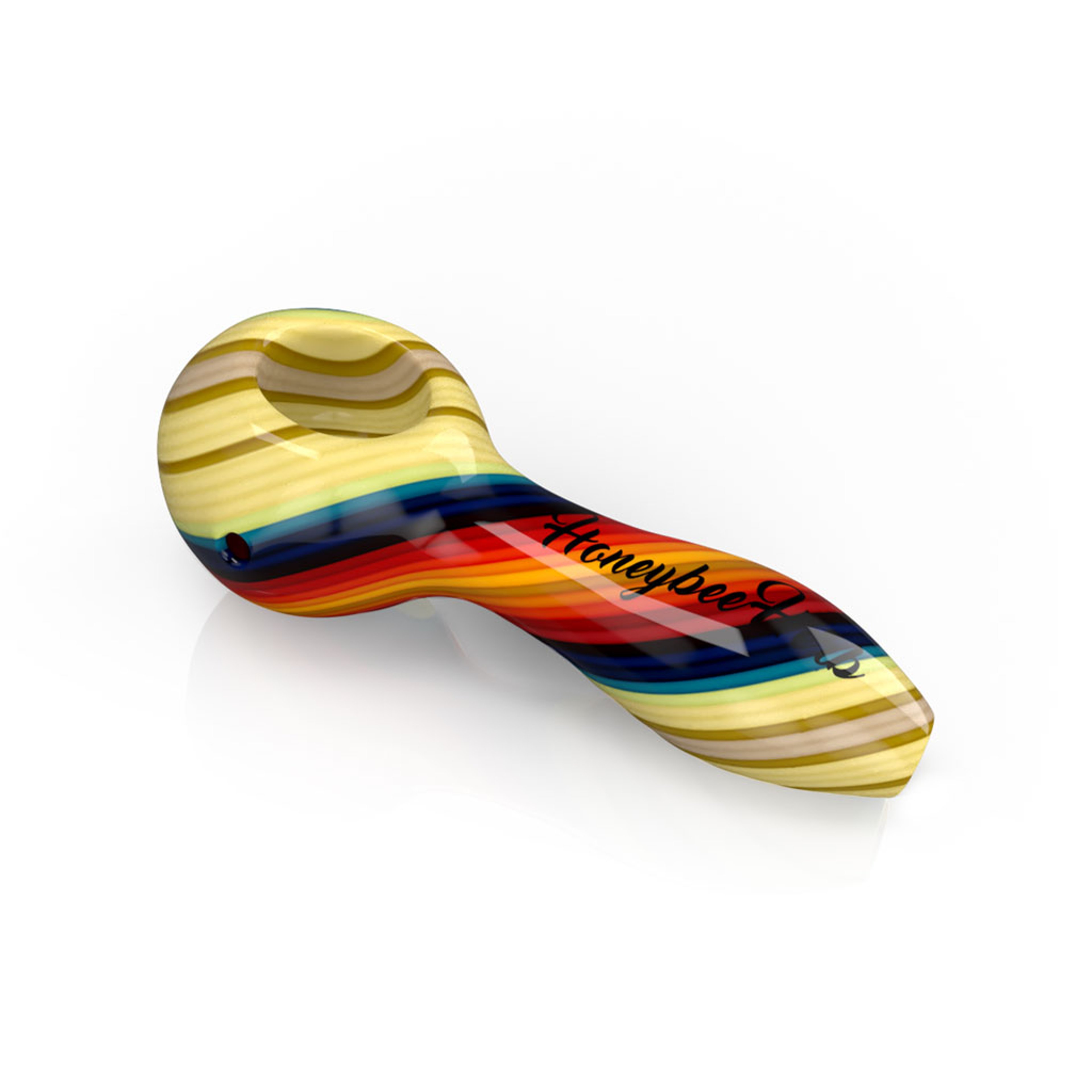 Vibrant  Linework Twist Spoon Pipe image 0