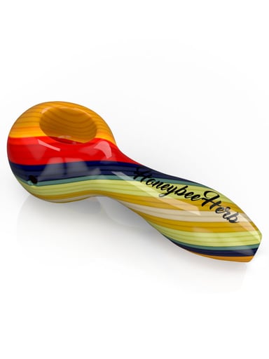 Preview pic of Vibrant  Linework Twist Spoon Pipe