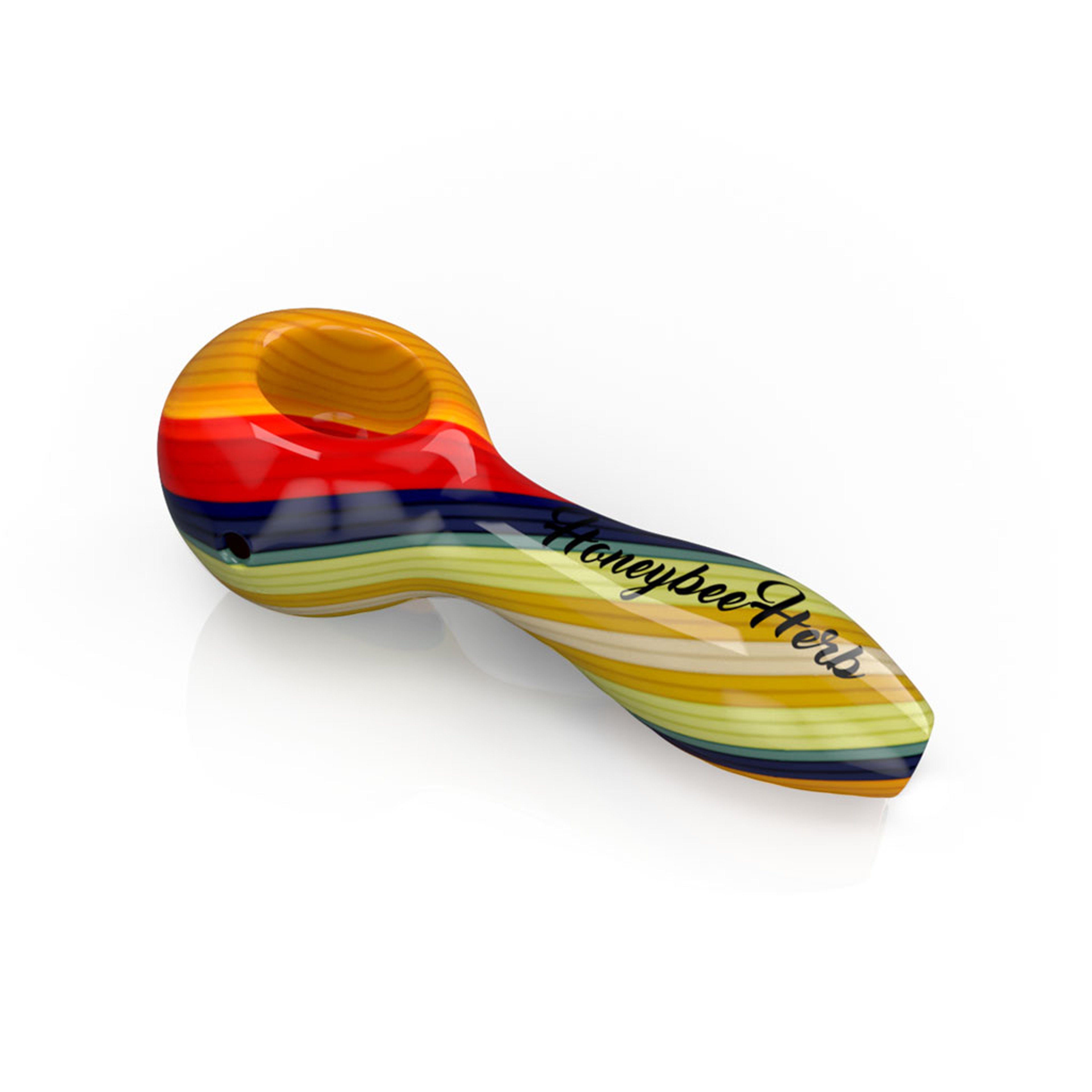 Vibrant  Linework Twist Spoon Pipe image 0