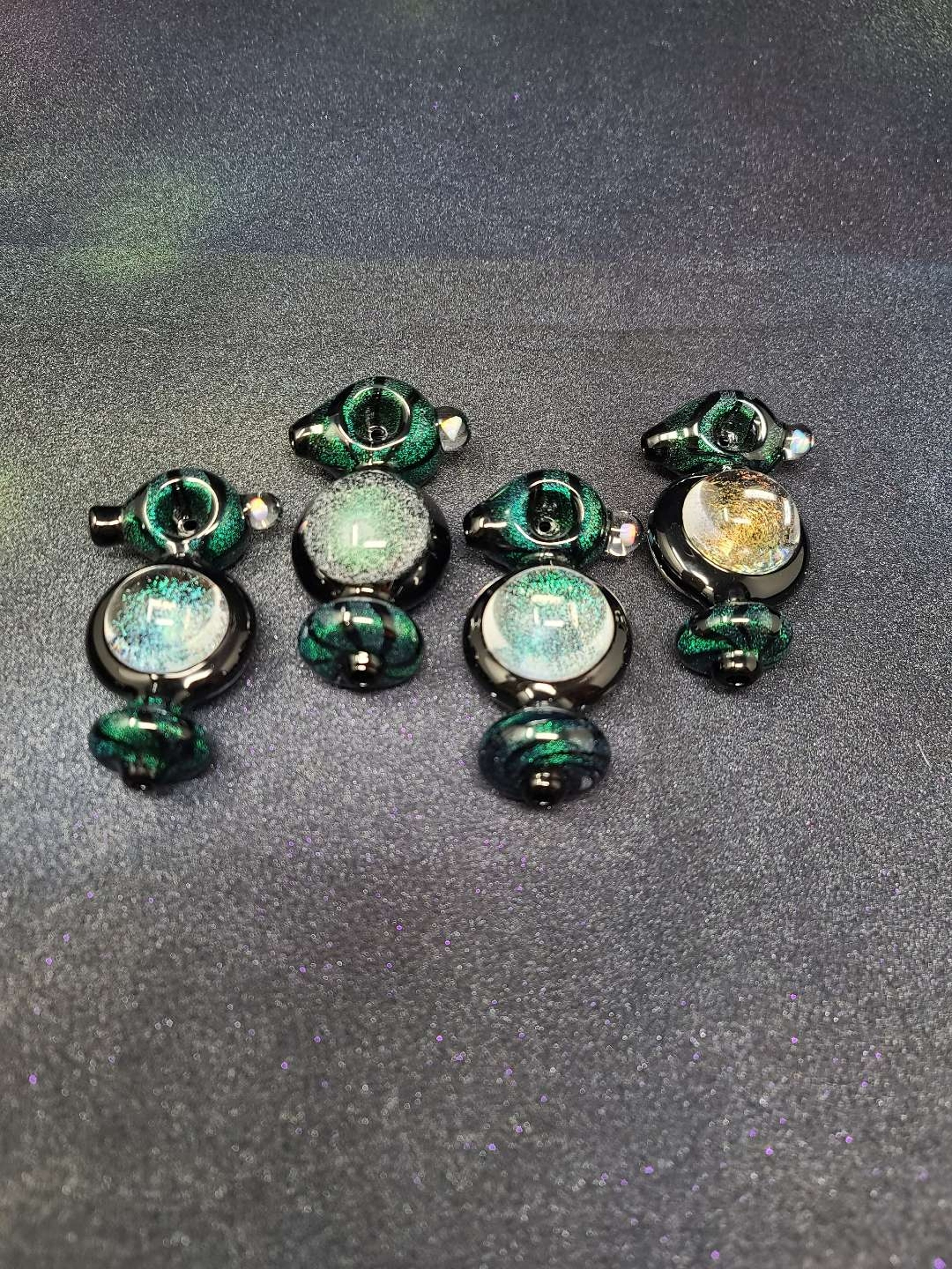 LQL Glass Dichro Spoon w/ opal image 0