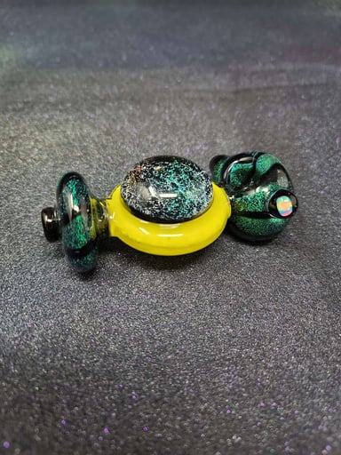 Preview pic of LQL Glass Dichro yellow spoon w/ spoon