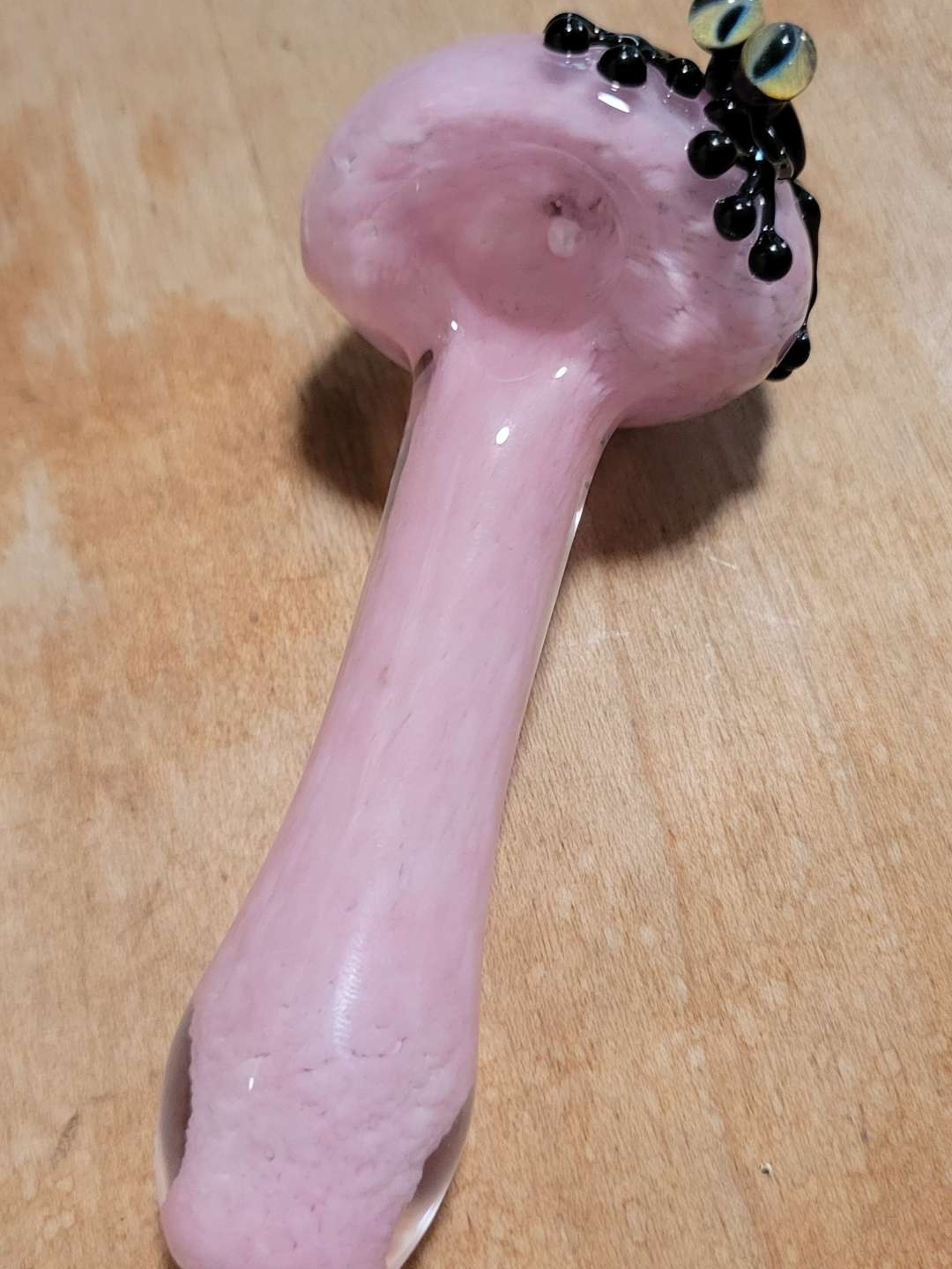 Preview pic of Pink and Black Frog Peace Pipe by BeezyGlass
