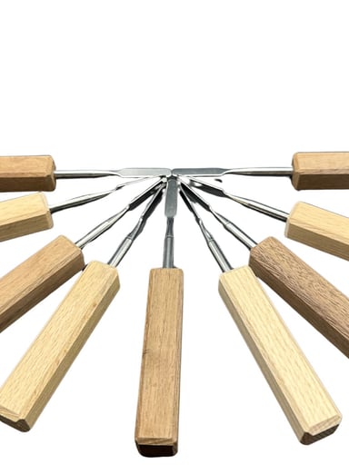 Preview pic of Wax Dab Wooden Tool Carving Tool Dark Wood Metal