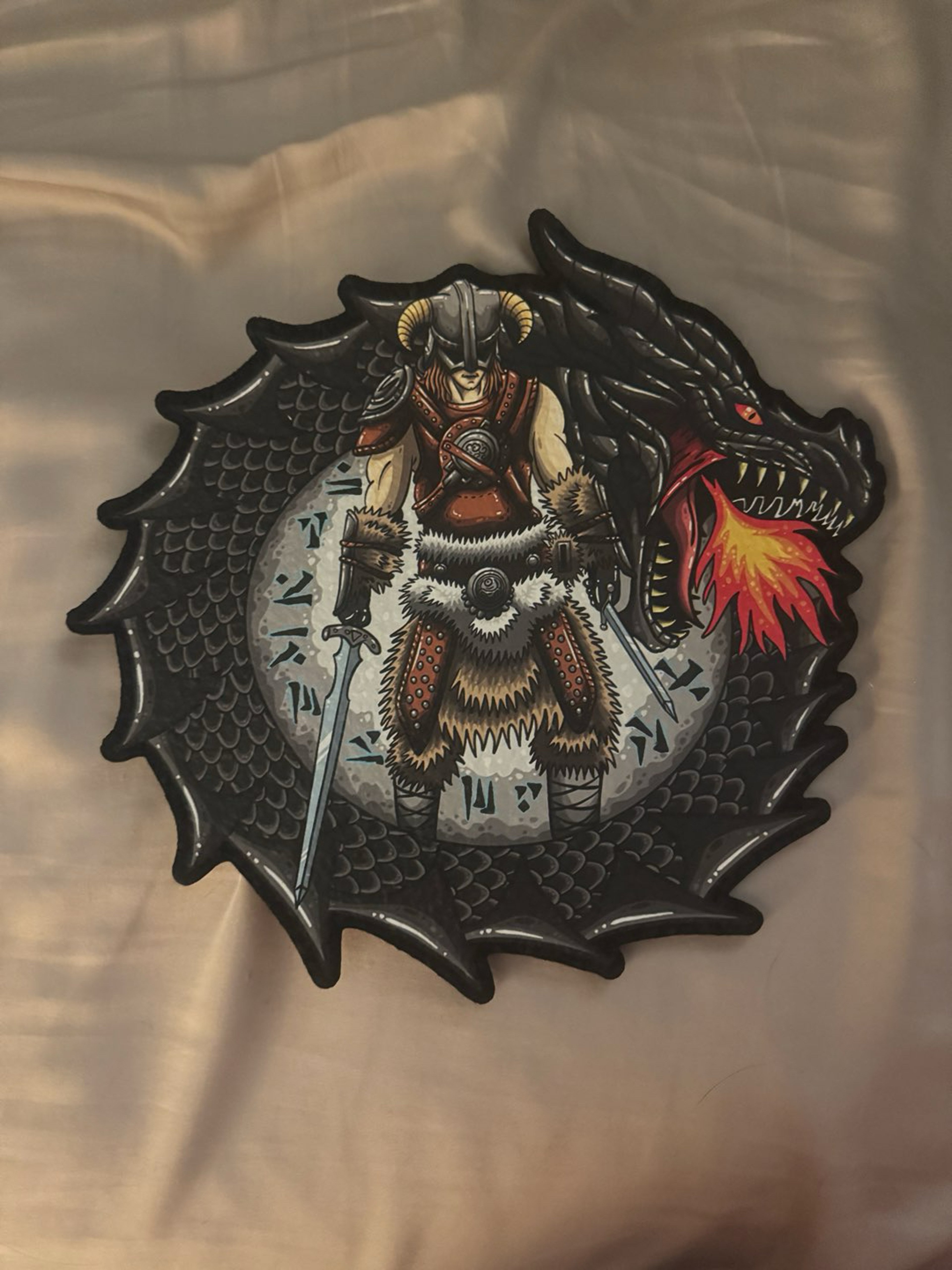 Preview pic of Skyrim dovahkin moodmat! Uv glow!