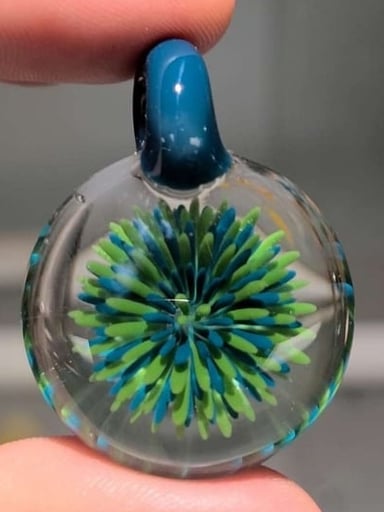 Preview pic of Jade and Blue Spruce Implosion Pendant